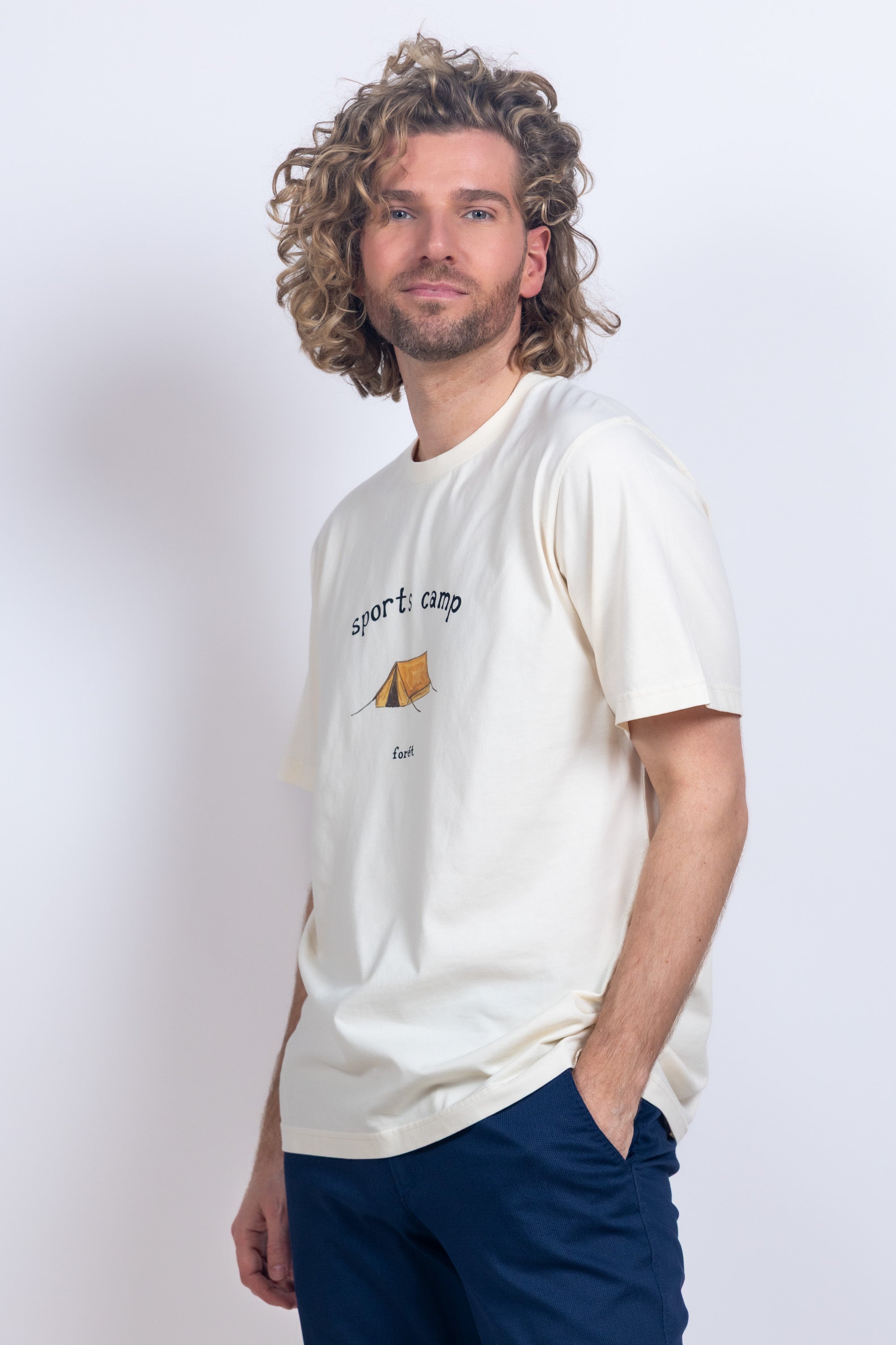 T-shirt met print - Ecru