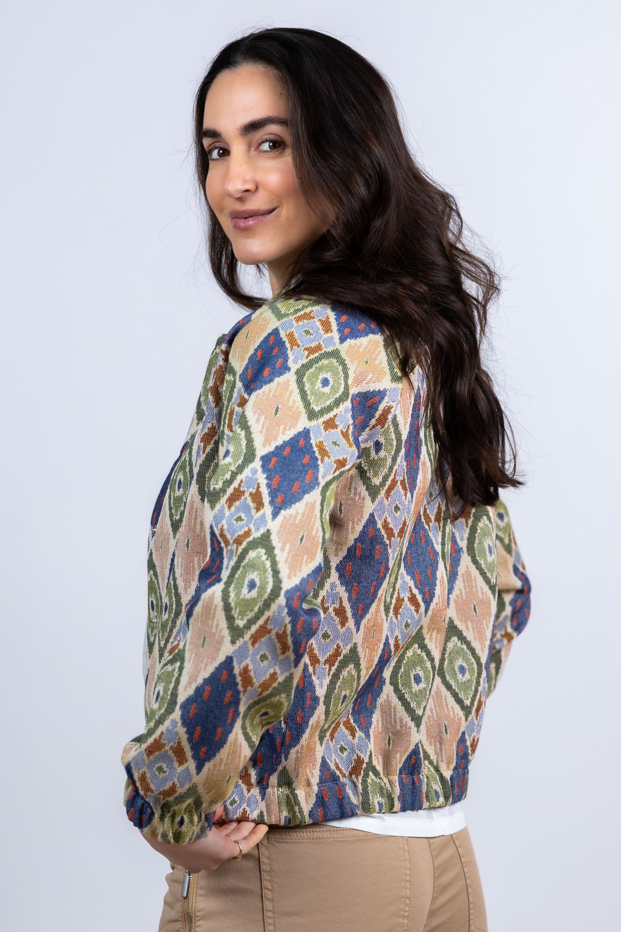 Jasje met patroon - Olijfgroen