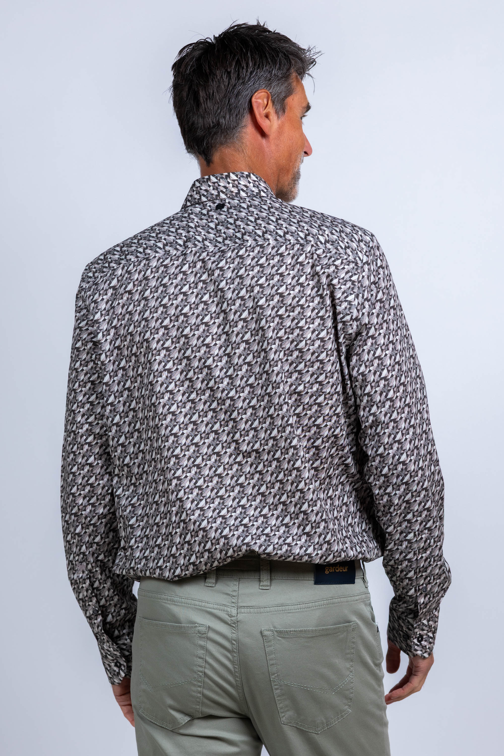 Overhemd met print - Grijs/groen