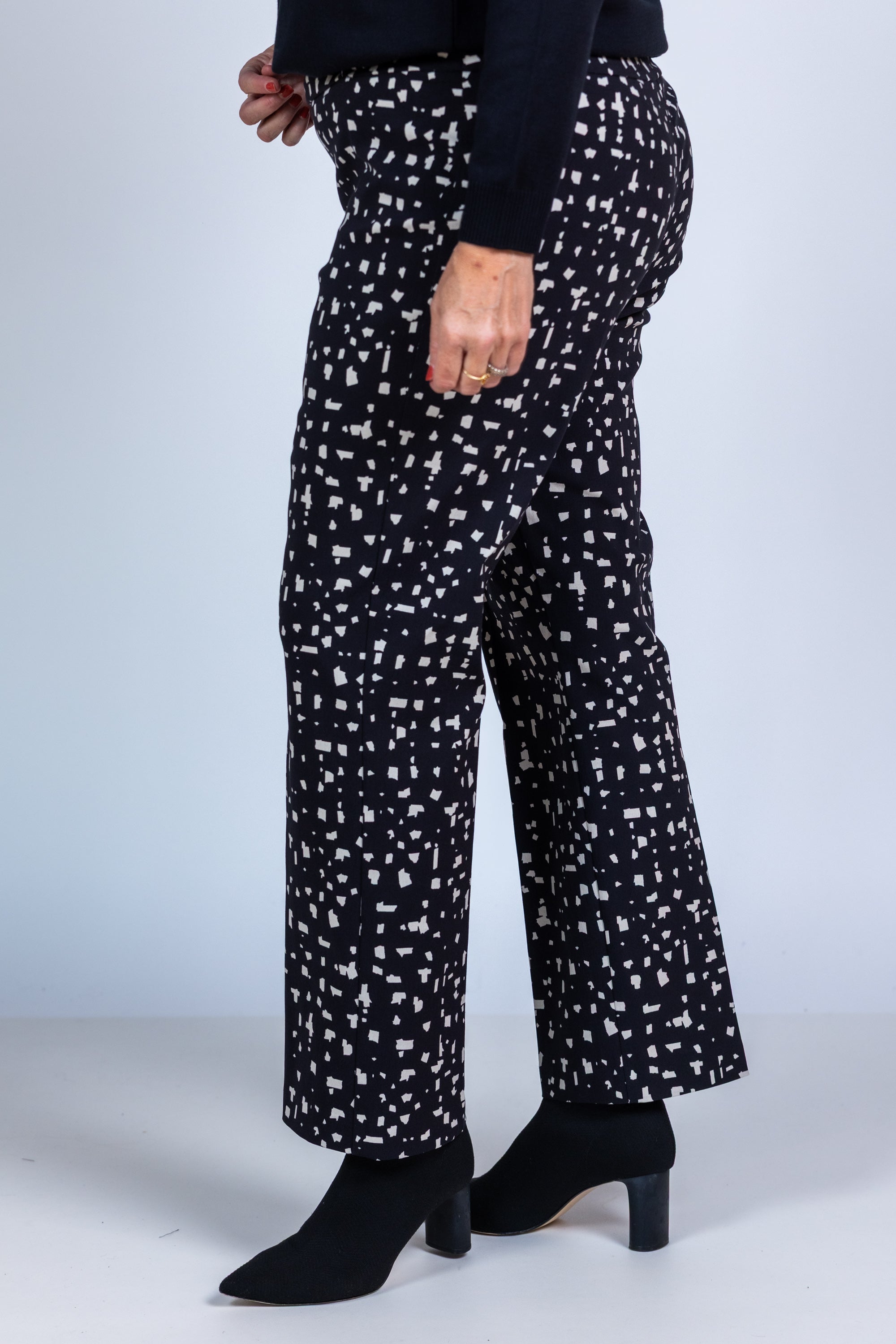 Broek met print - Zwart