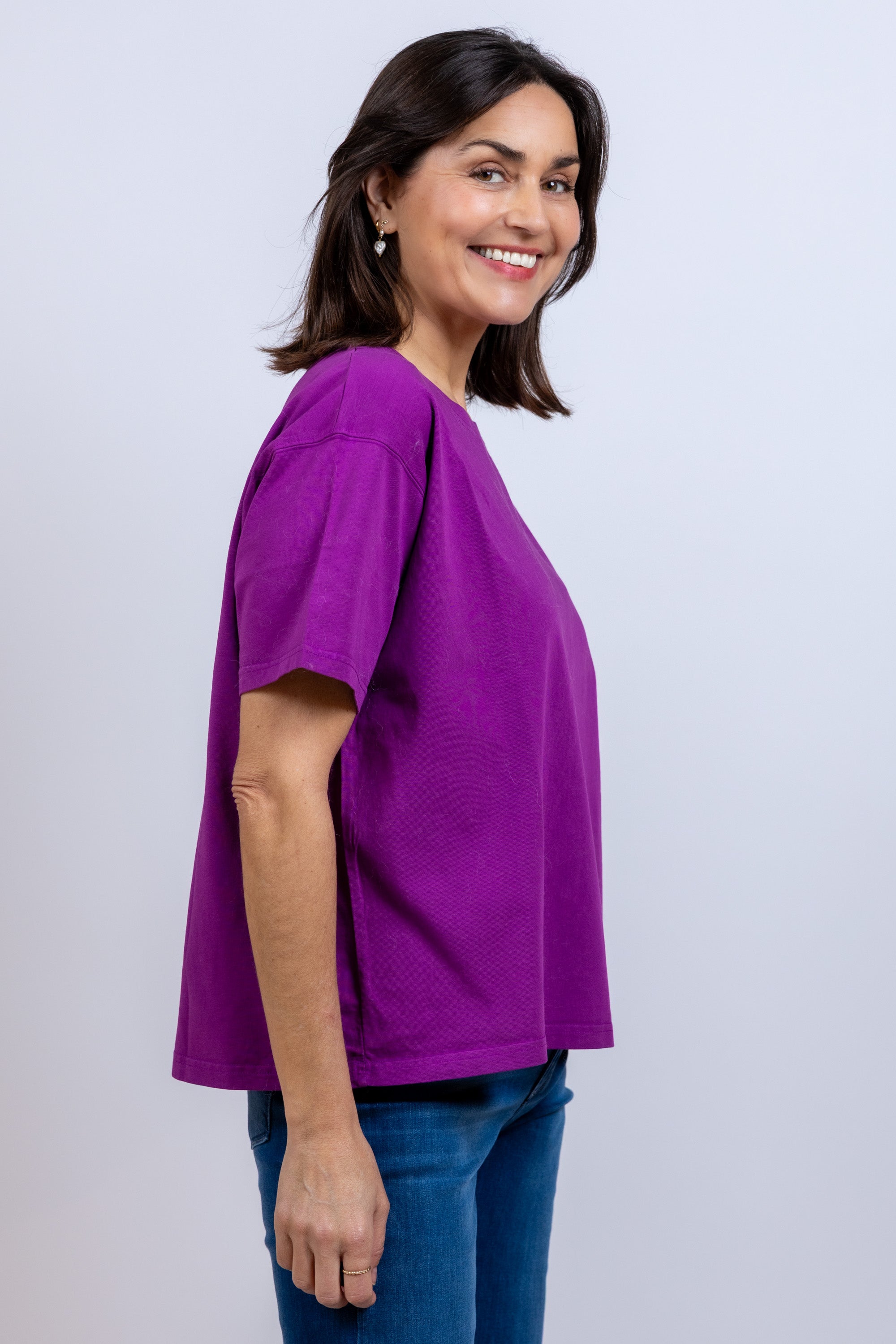 T-shirt met korte mouwen - Paarspink
