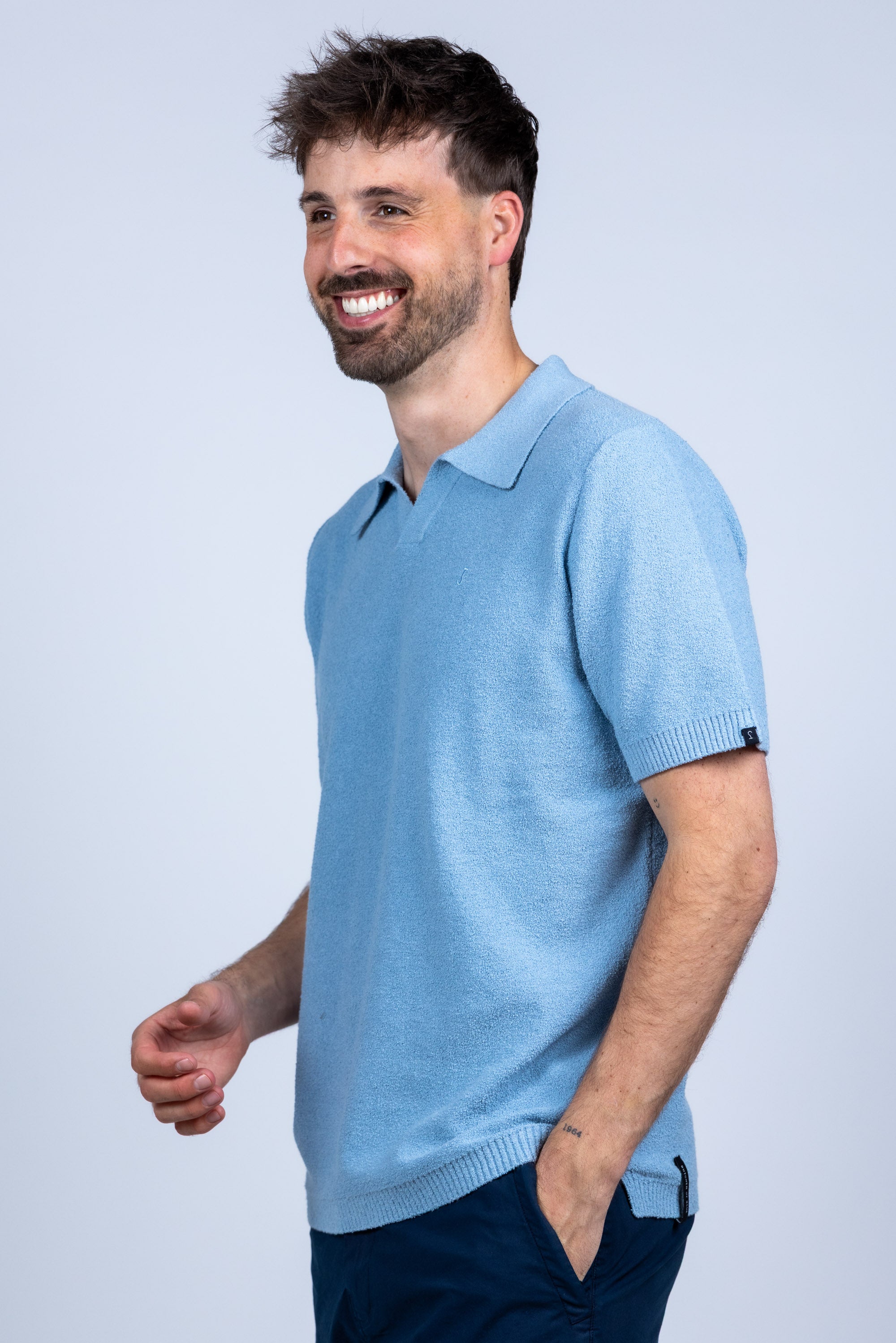 Polo met korte mouwen - Bleu