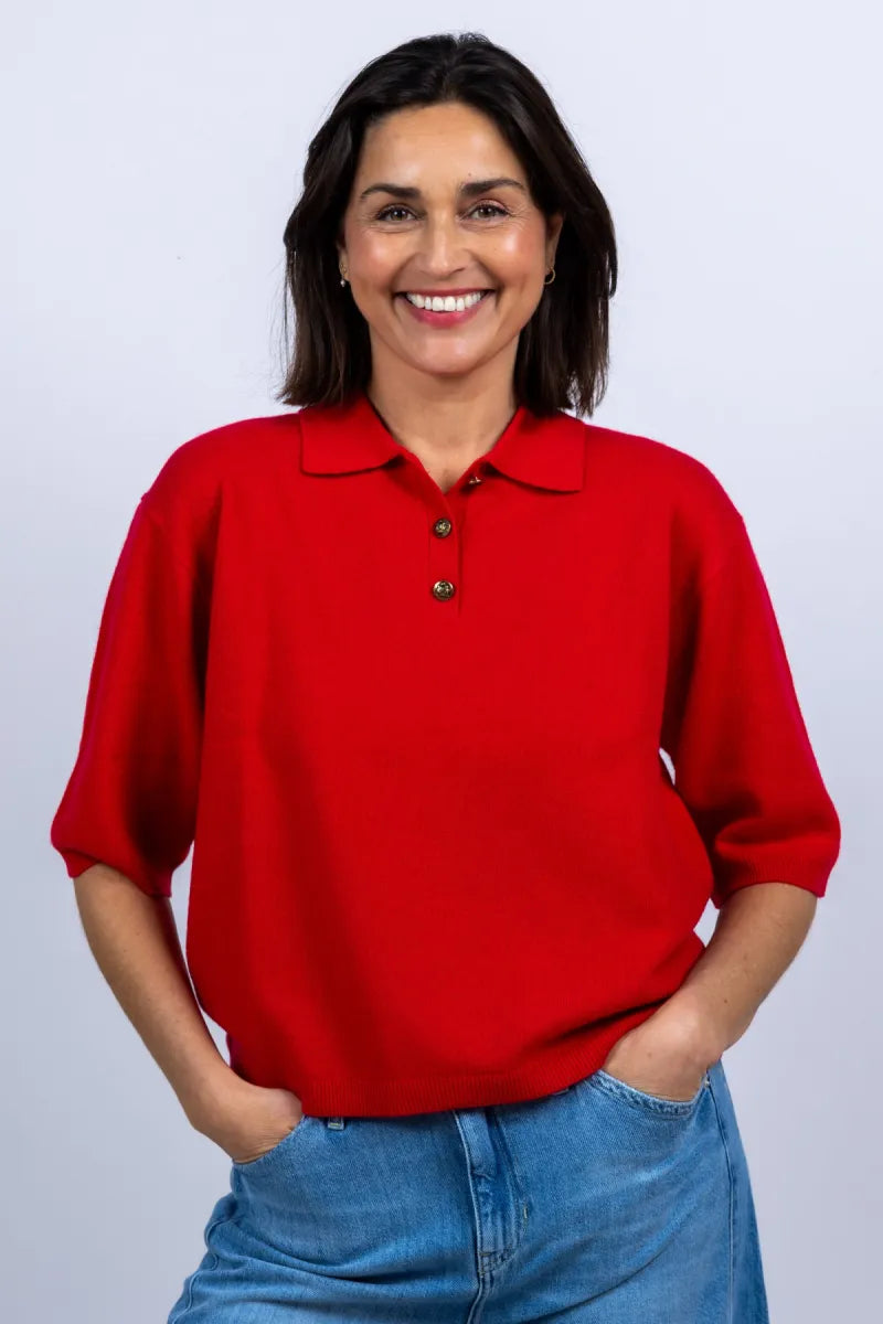 LUISA CERANO Trui met kraag - Rood