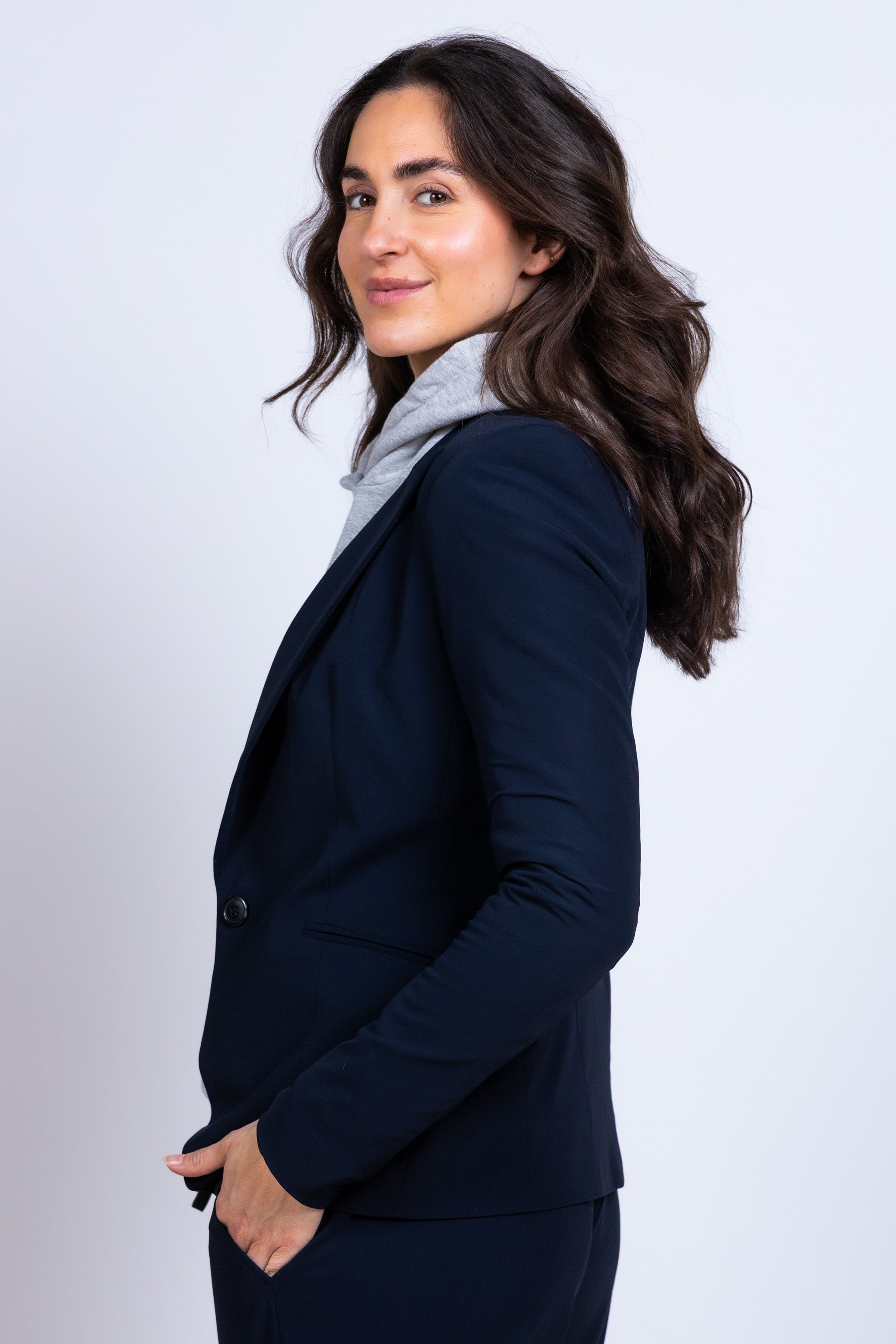 Blazer met stretch - Marine