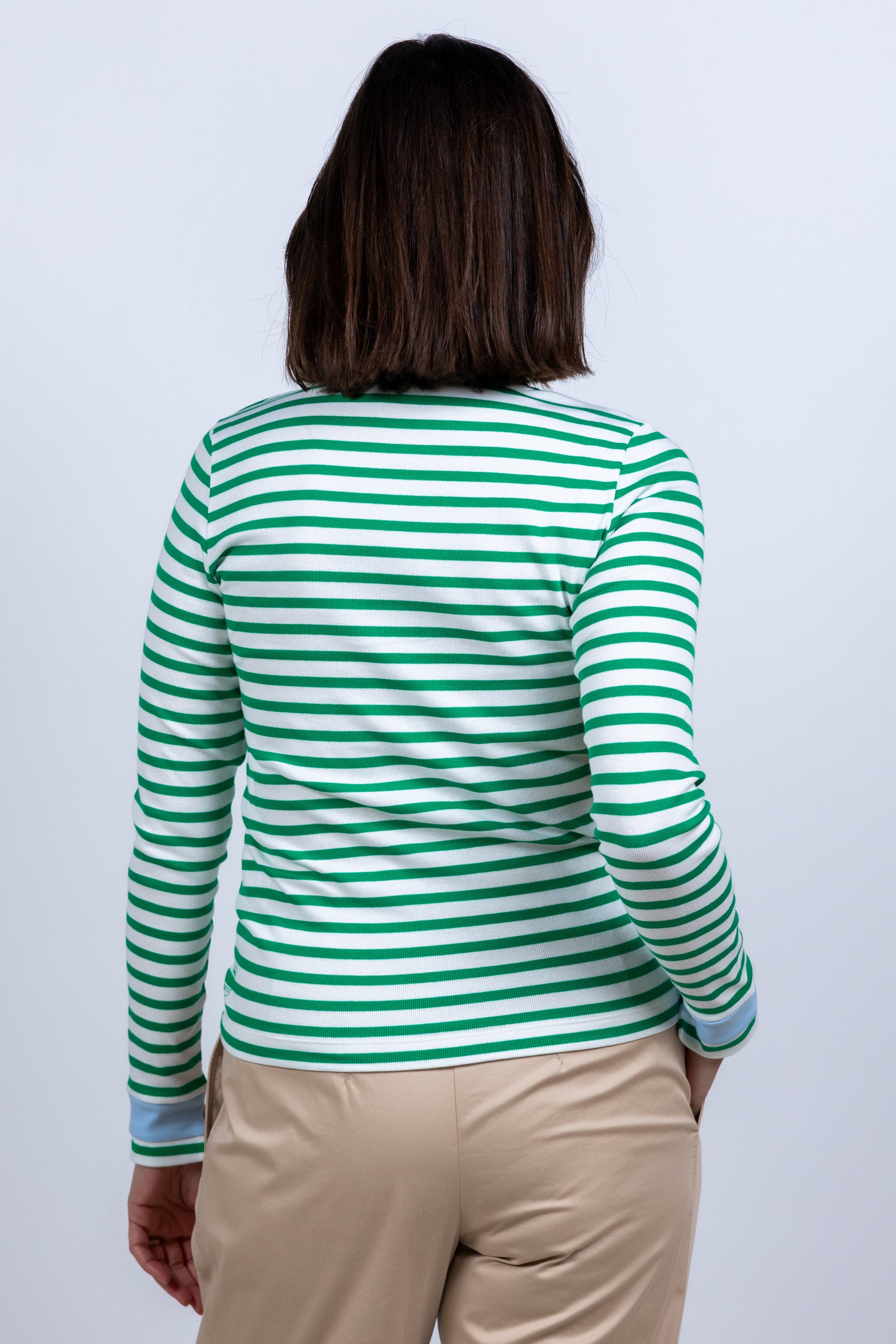 T-shirt met strepen - Appelgroen