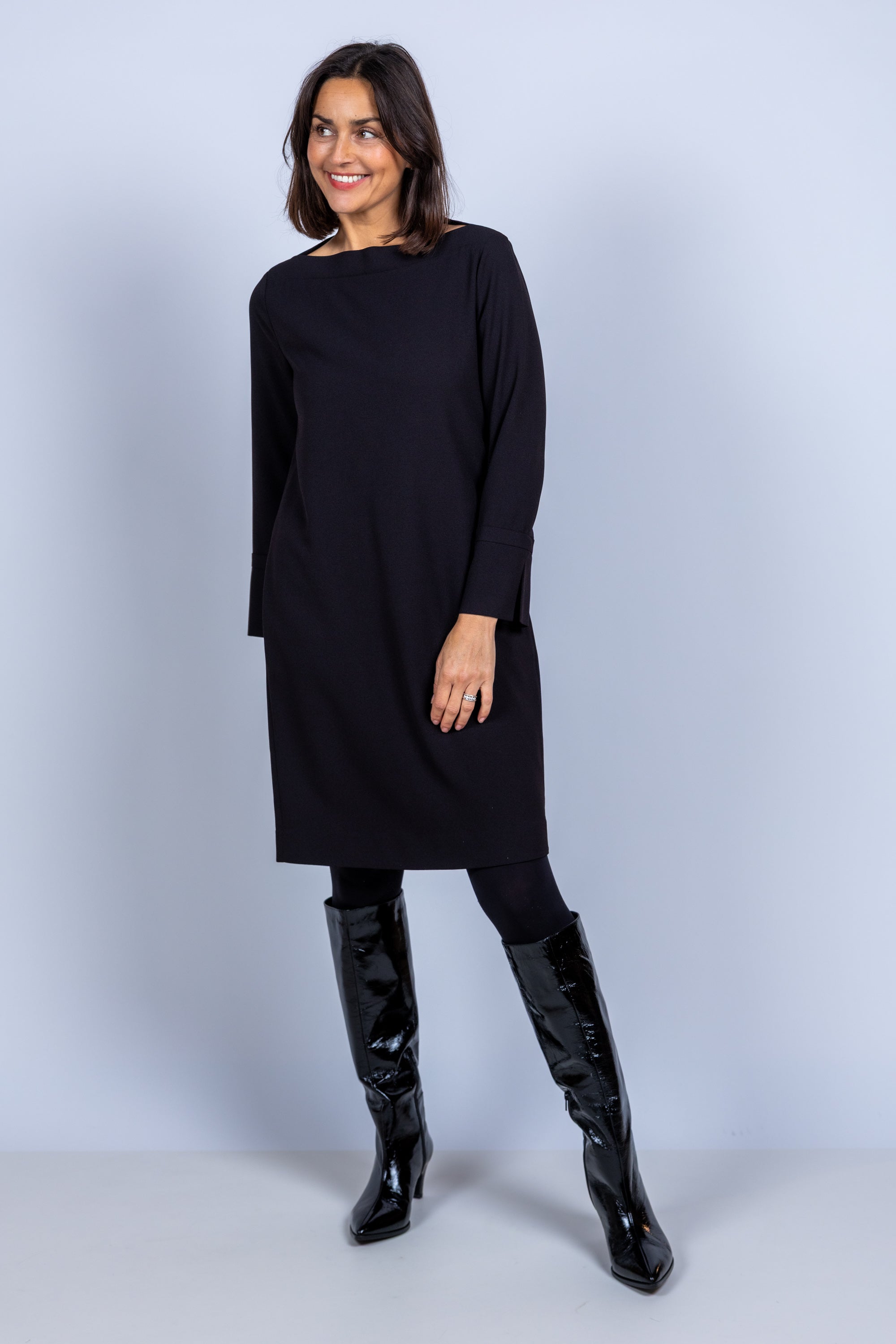 Jurk met lange mouwen - Zwart