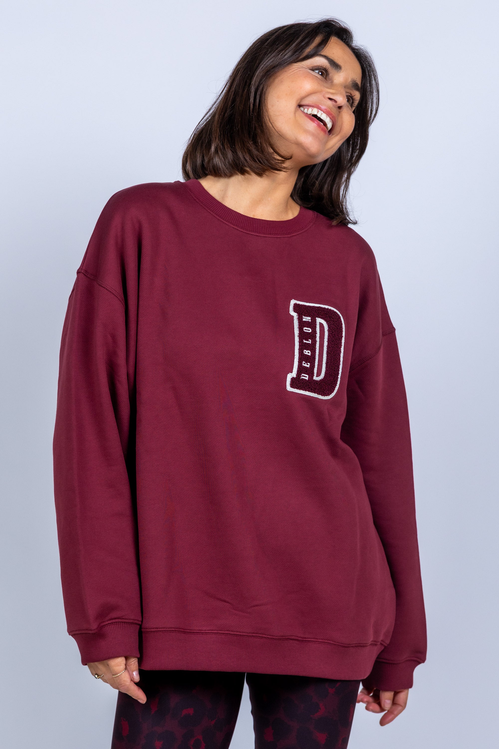 Sweater met print - Donkerbordeaux