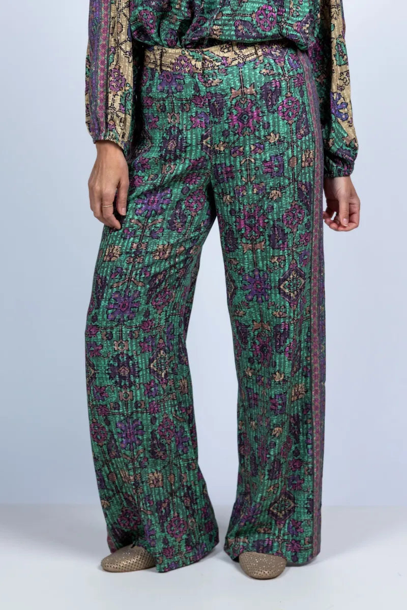 BA&SH BA&SH PALI PANTS BA&SH PALI PANTS Wijde broek met print - Flessegroen
