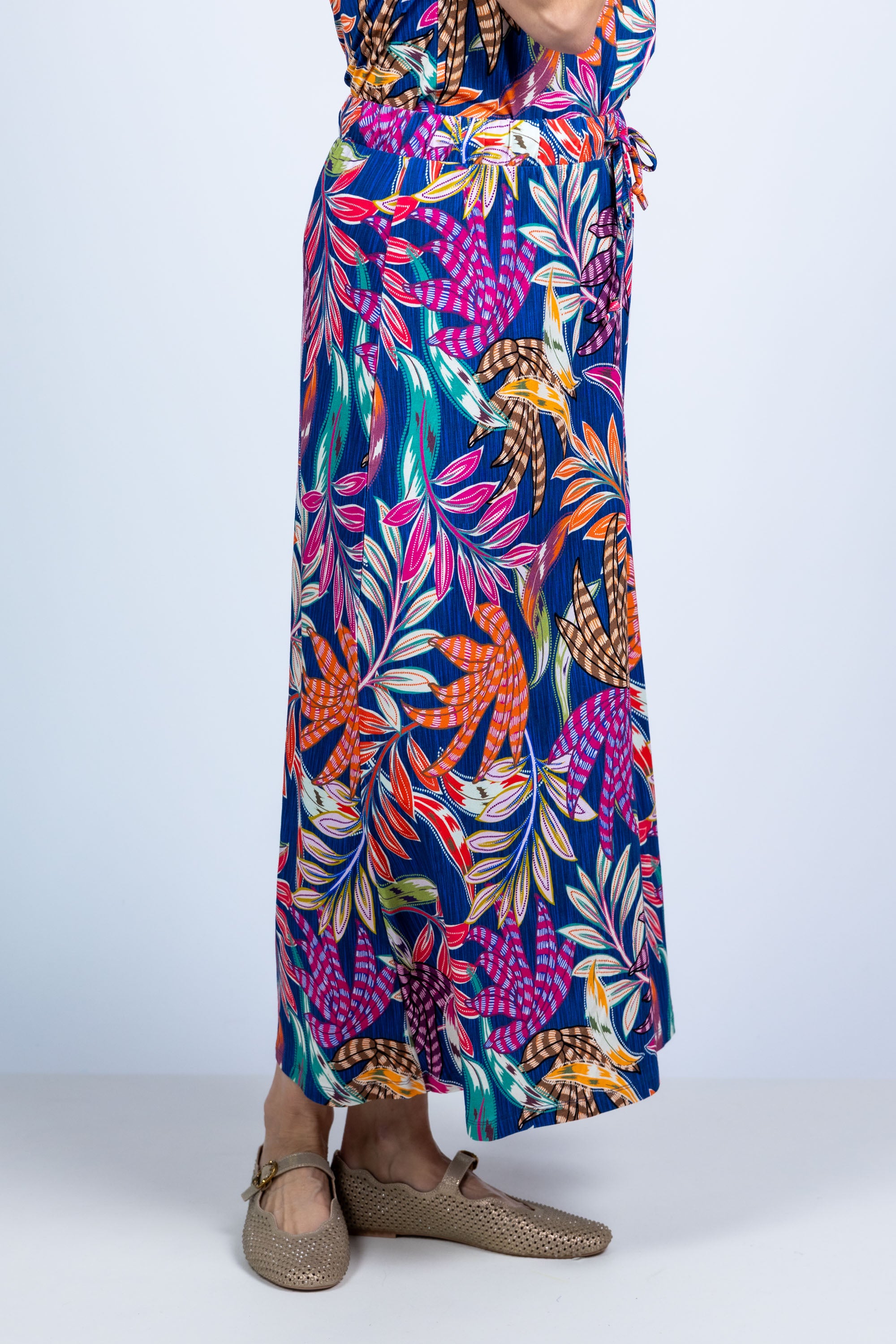 Rok met print - Kobaltblauw