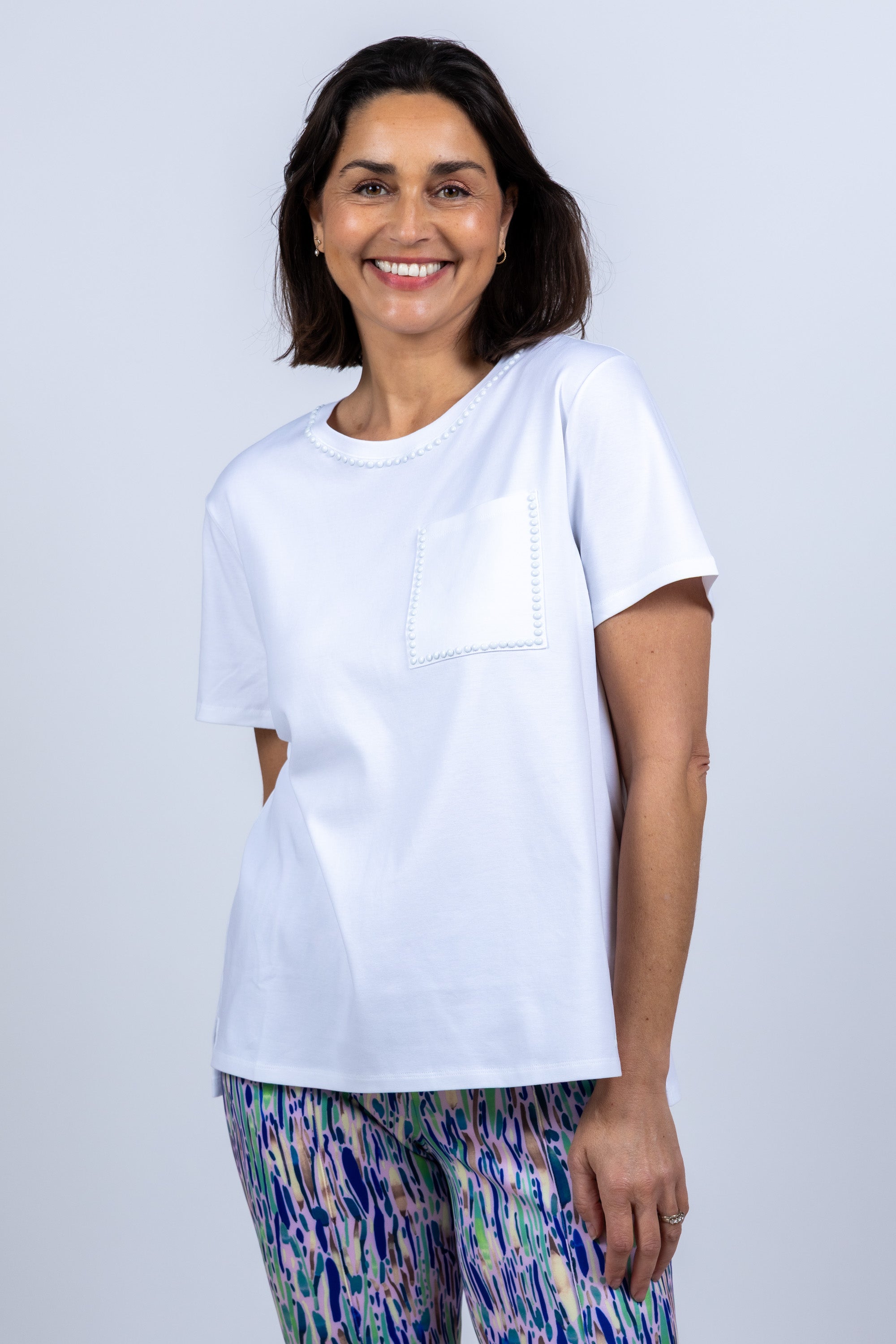 T-shirt met zak - Wit