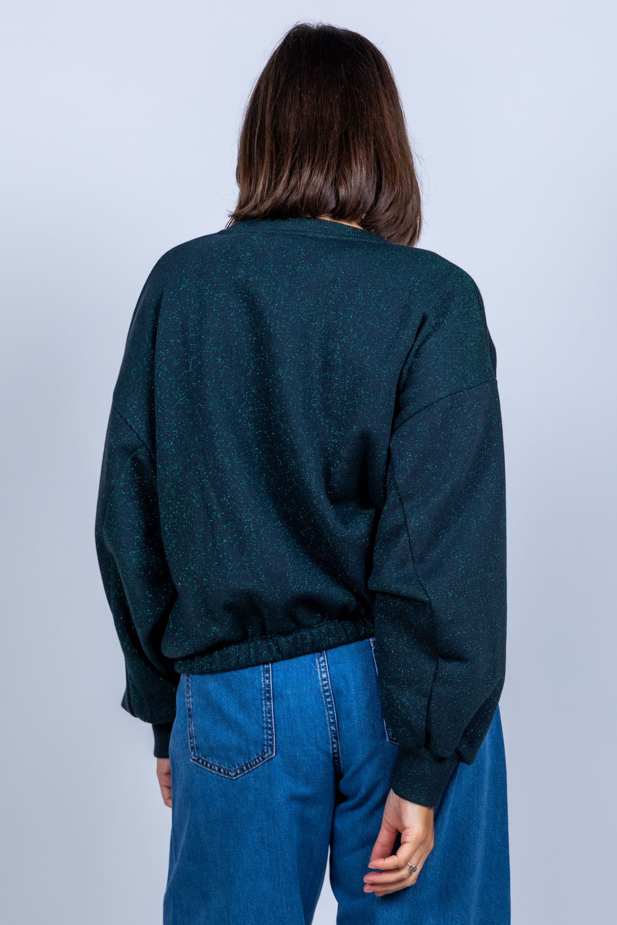 Sweater met elastische zoom - Marine