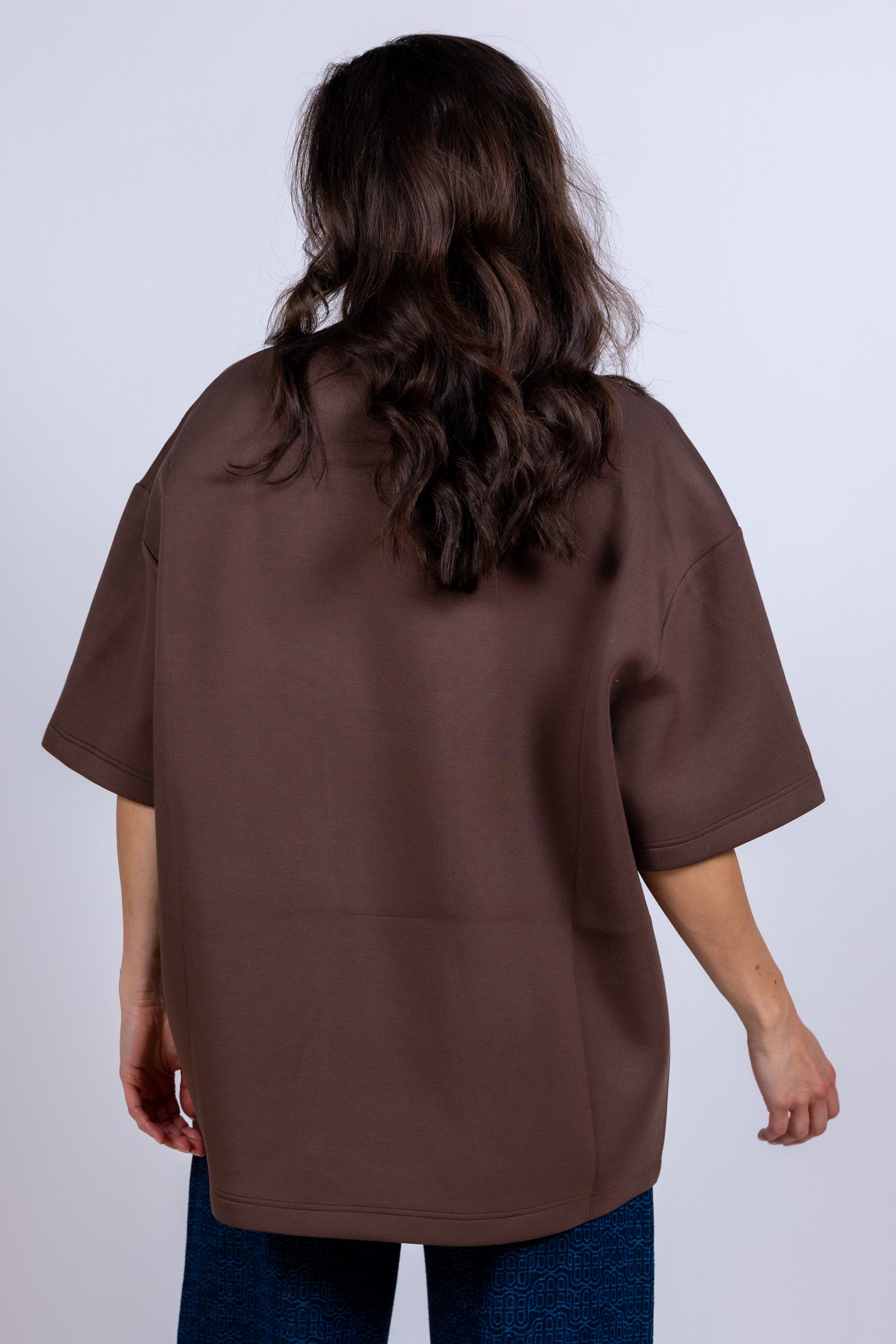 T-shirt met print - Bruin