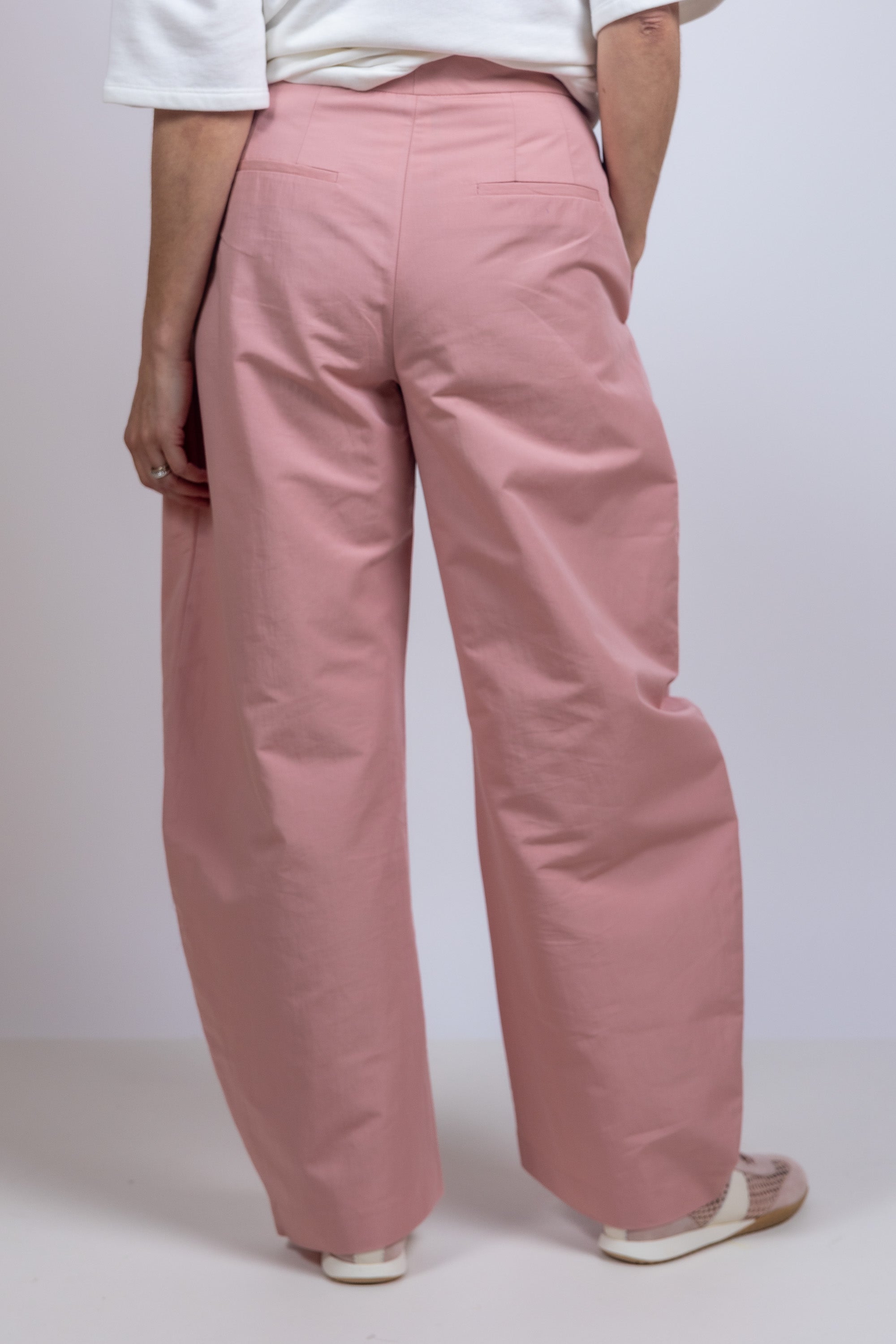 Wijde pantalon balloon fit - Oudroze