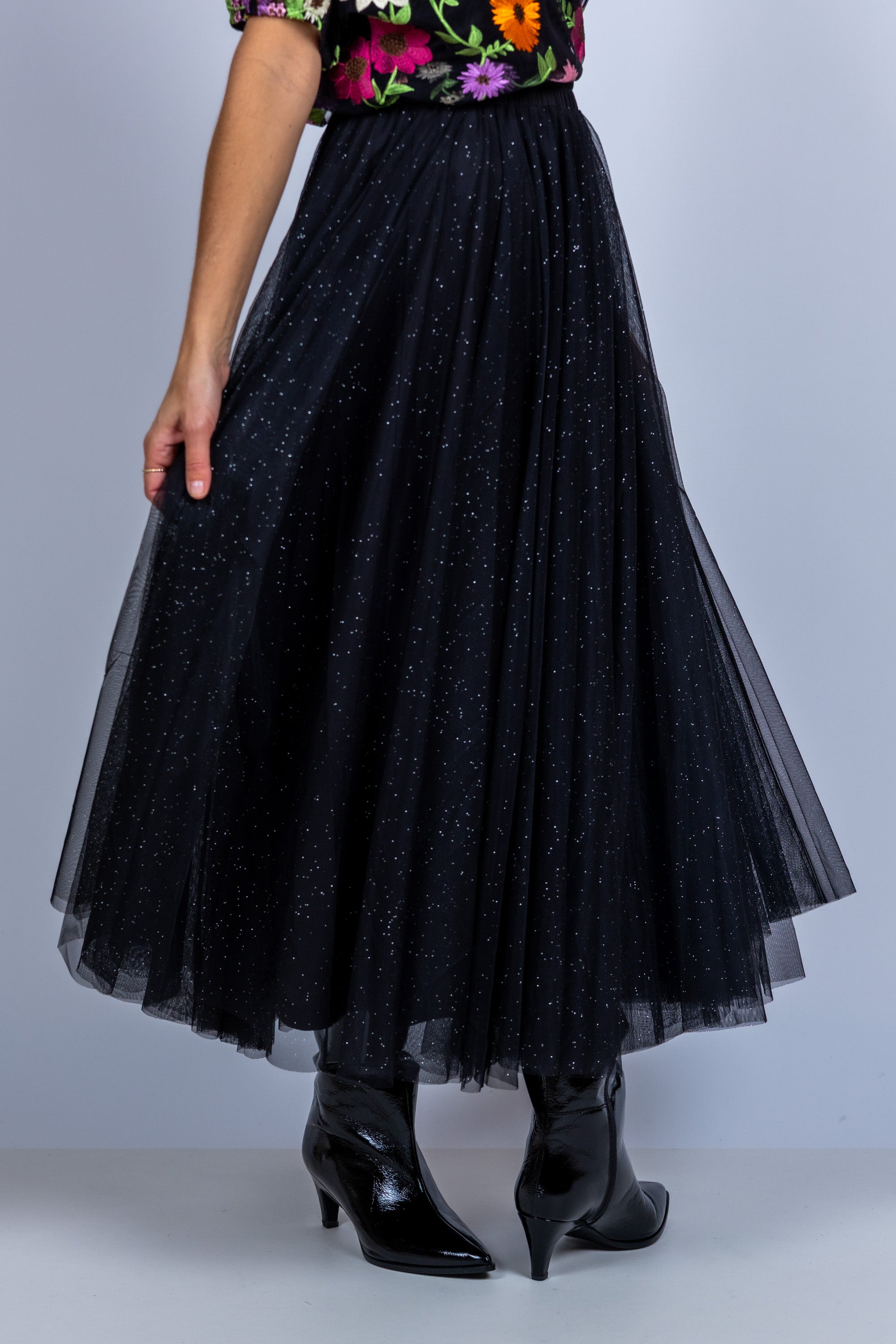 Rok met glitters - Zwart