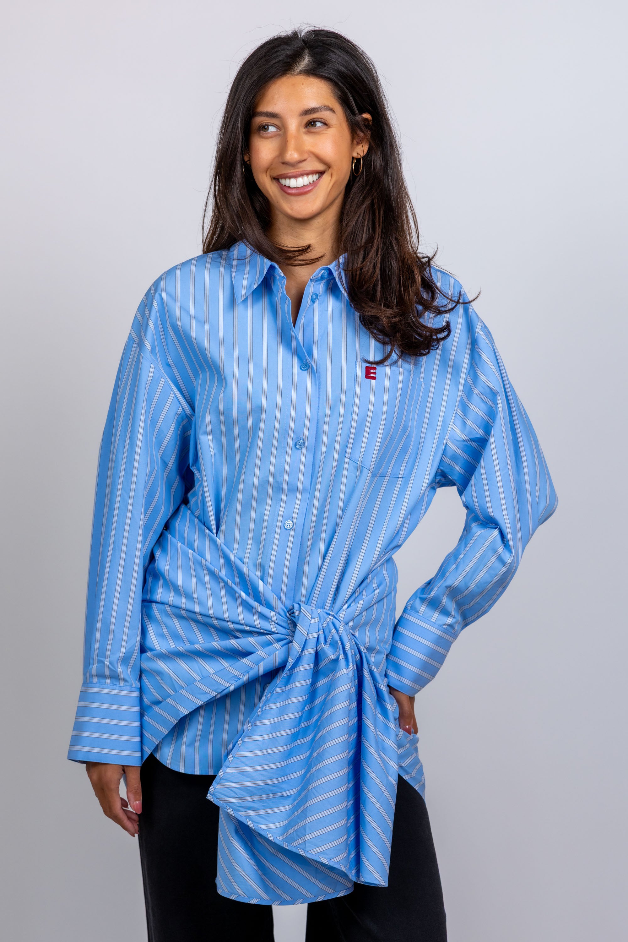 Blouse met strepen - Bleu