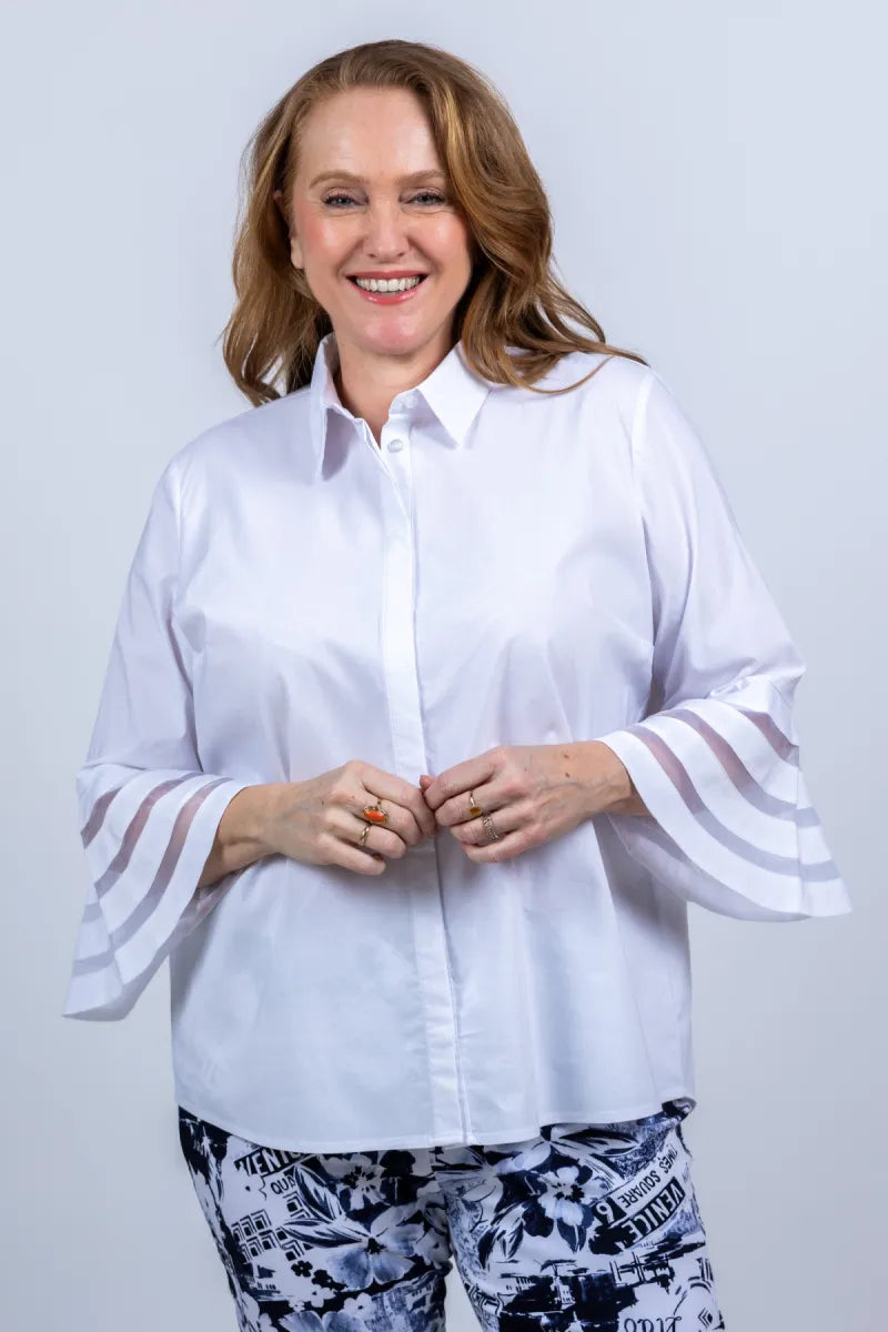 RIBKOFF RIBKOFF 261933 RIBKOFF 261933 Blouse met transparante mouwen - Wit