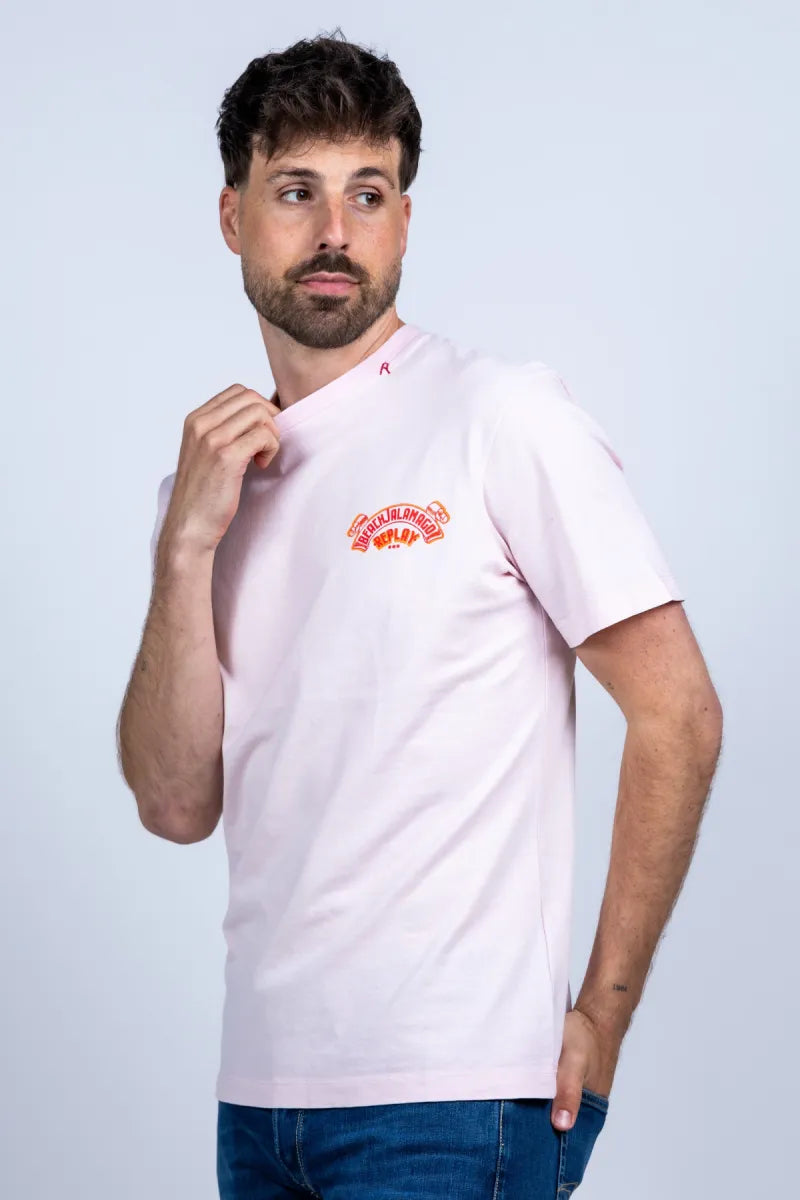 REPLAY H REPLAY H M340000022662N T-shirt met print - Roze