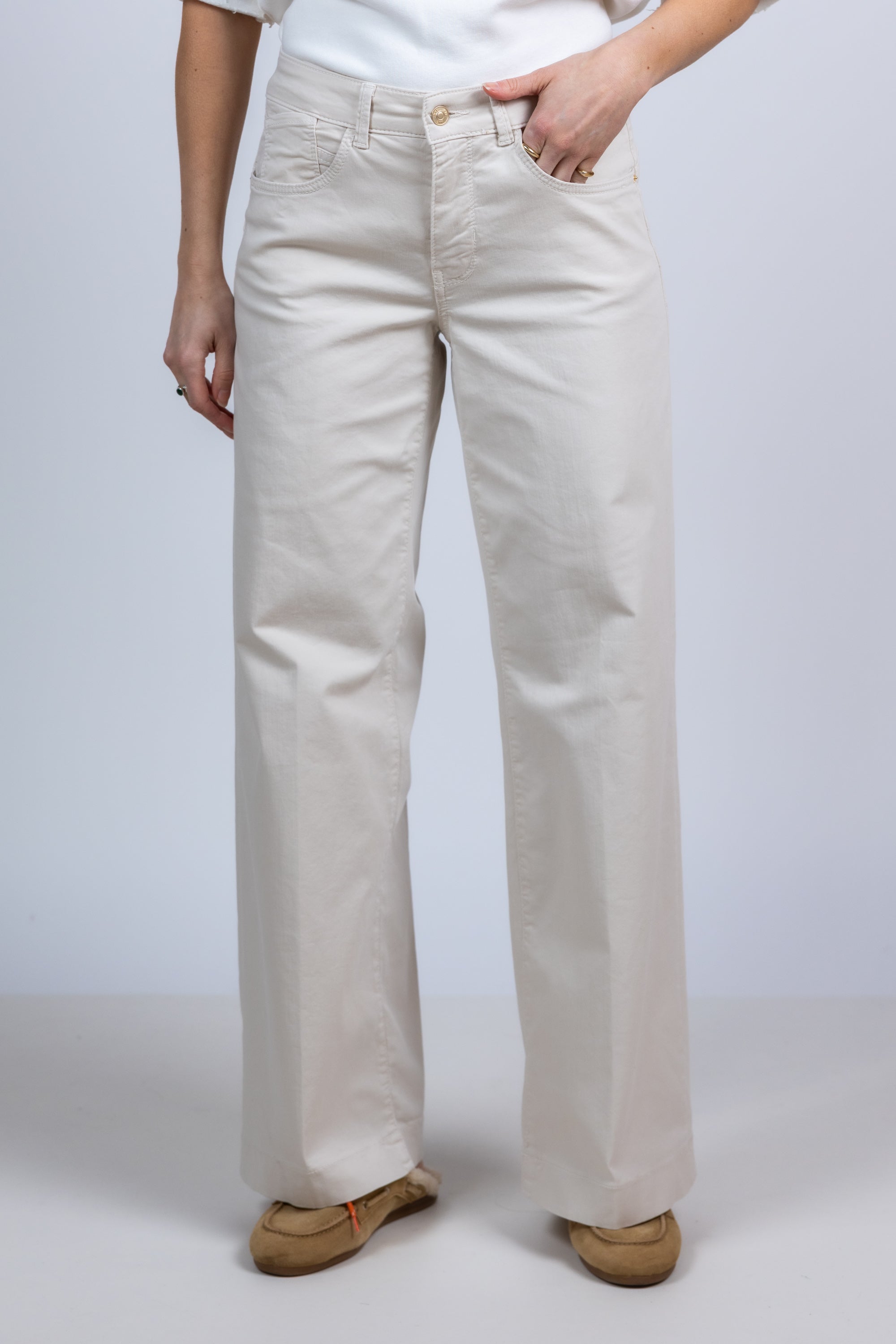Wijde broek - Ecru