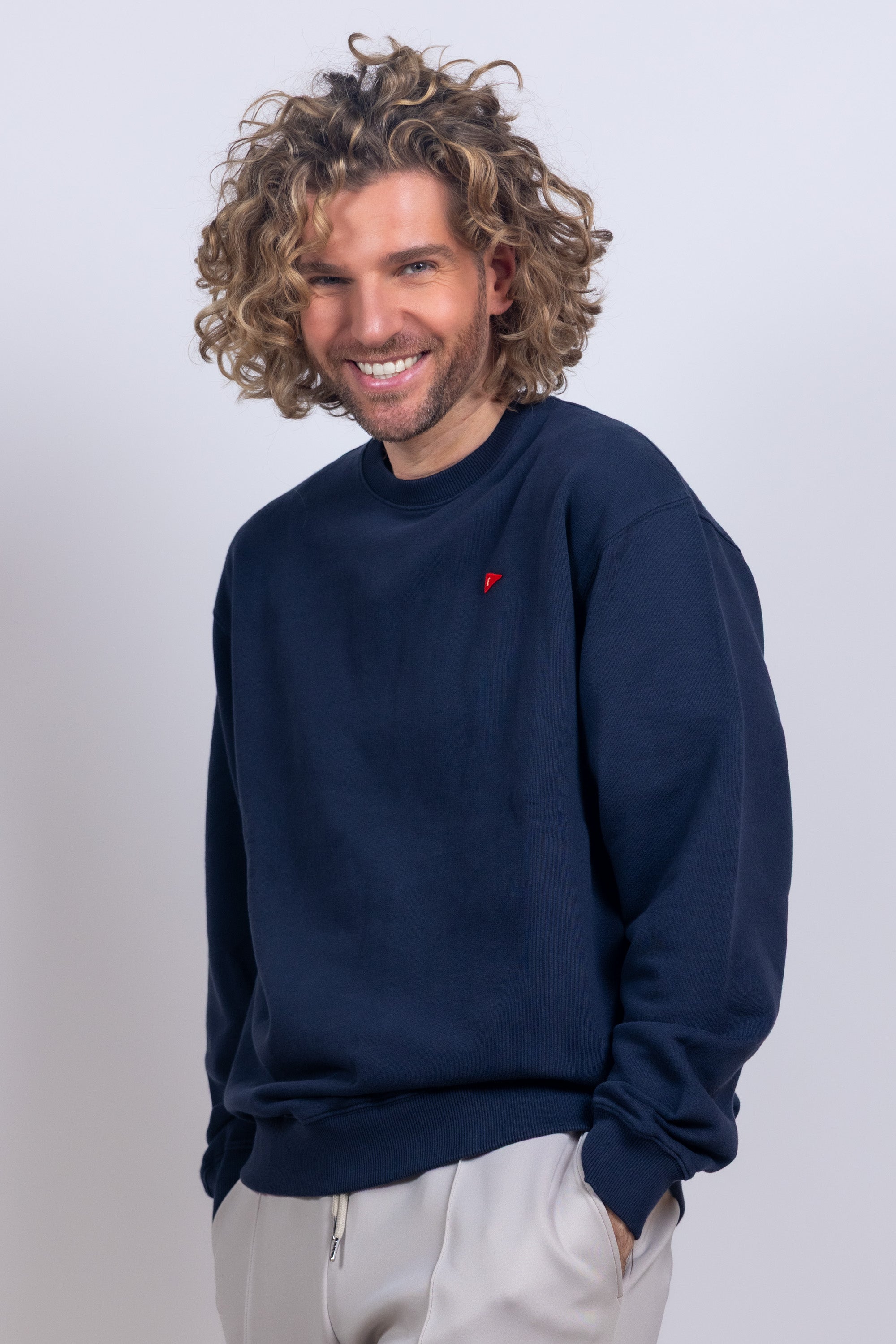 Sweater met ronde hals - Marine