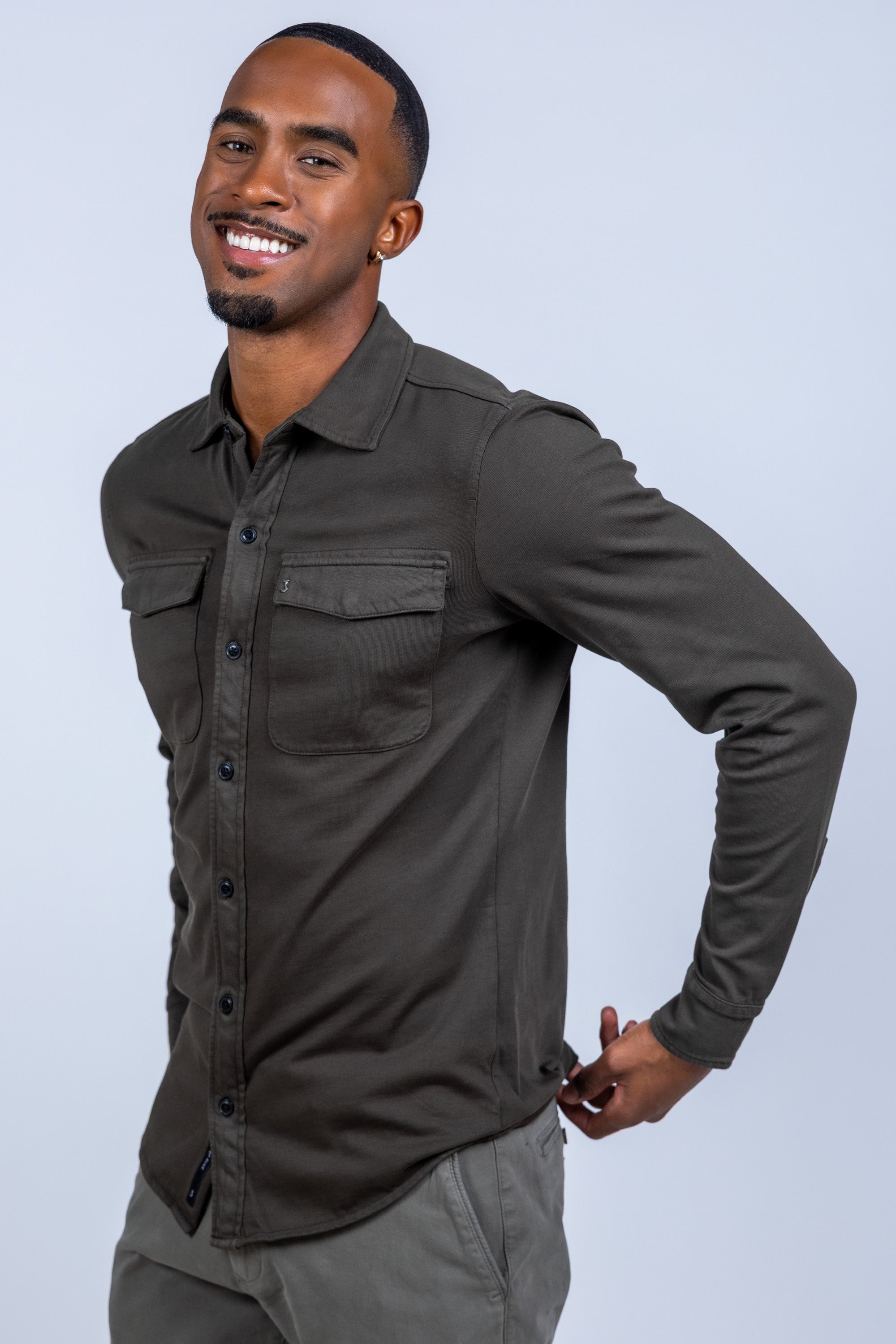 Shirt met zakken - Bronsbruin