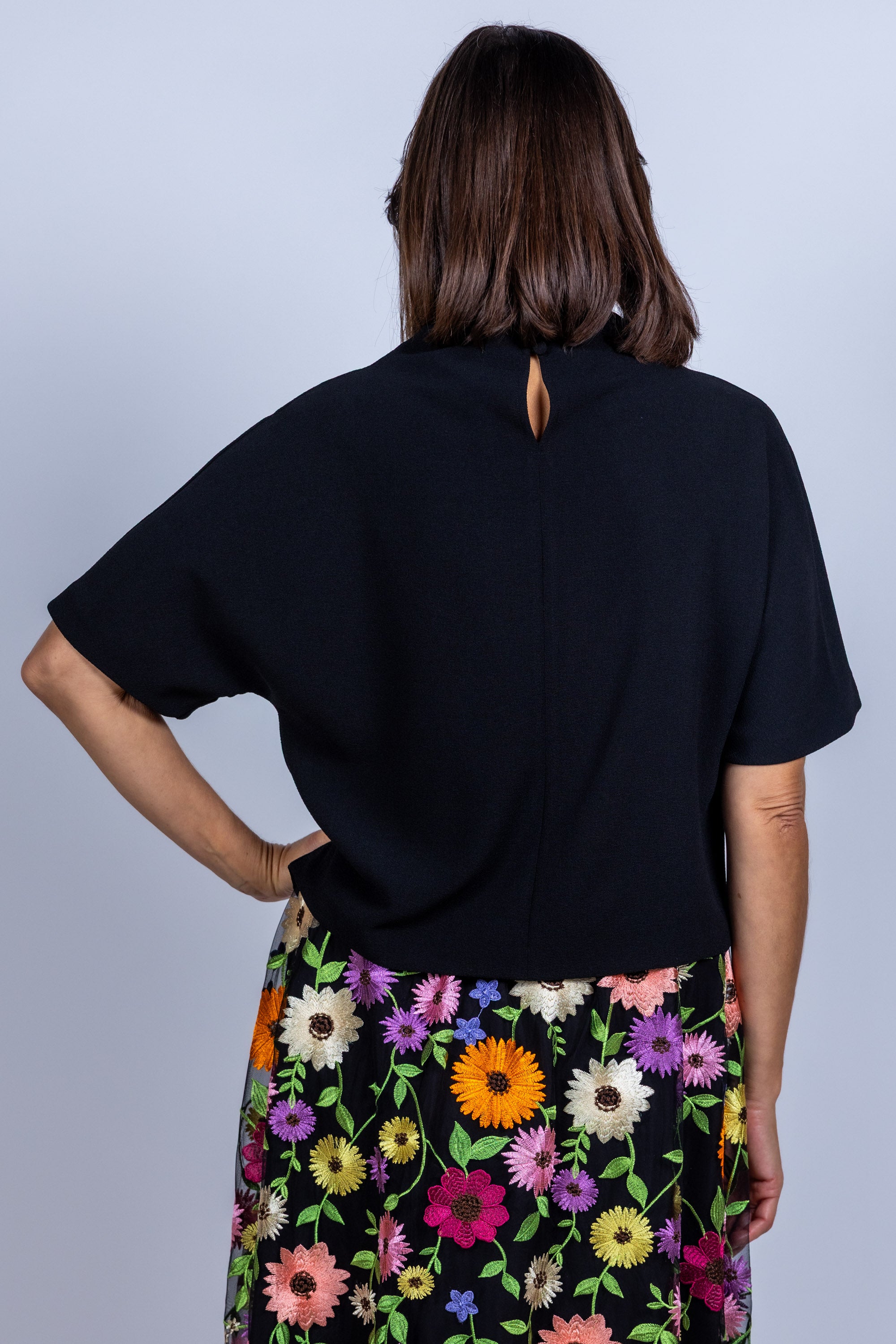 Top met applicaties - Zwart