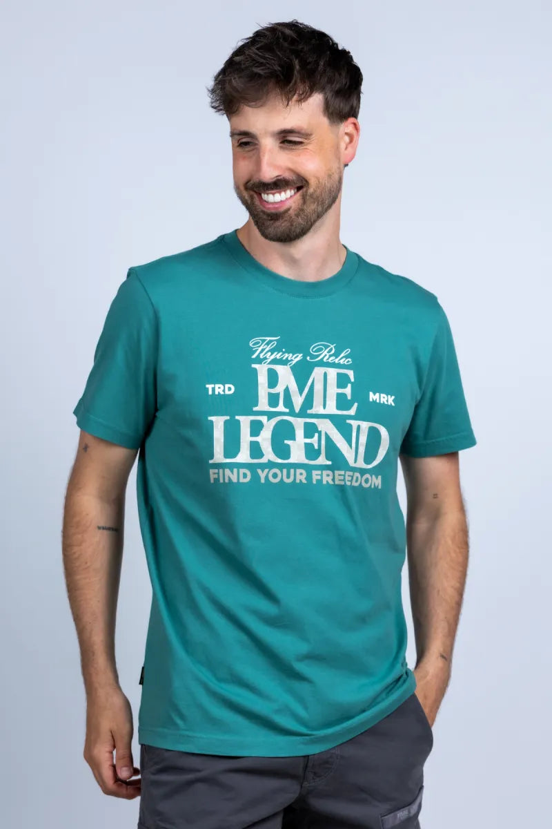 PME PME PTSS2604596 T-shirt met print - Smaragd/biljart