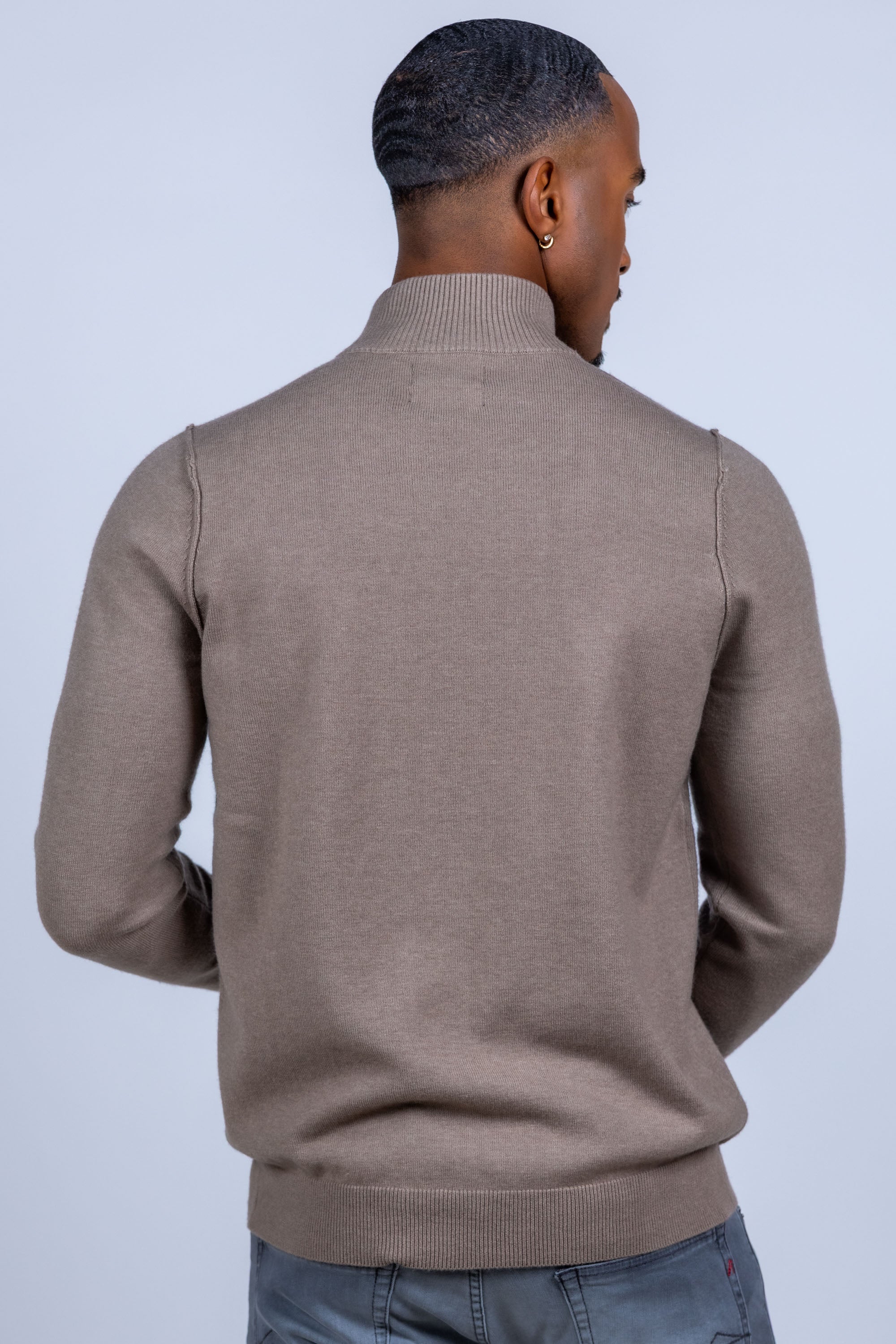 Trui met rits - Taupe