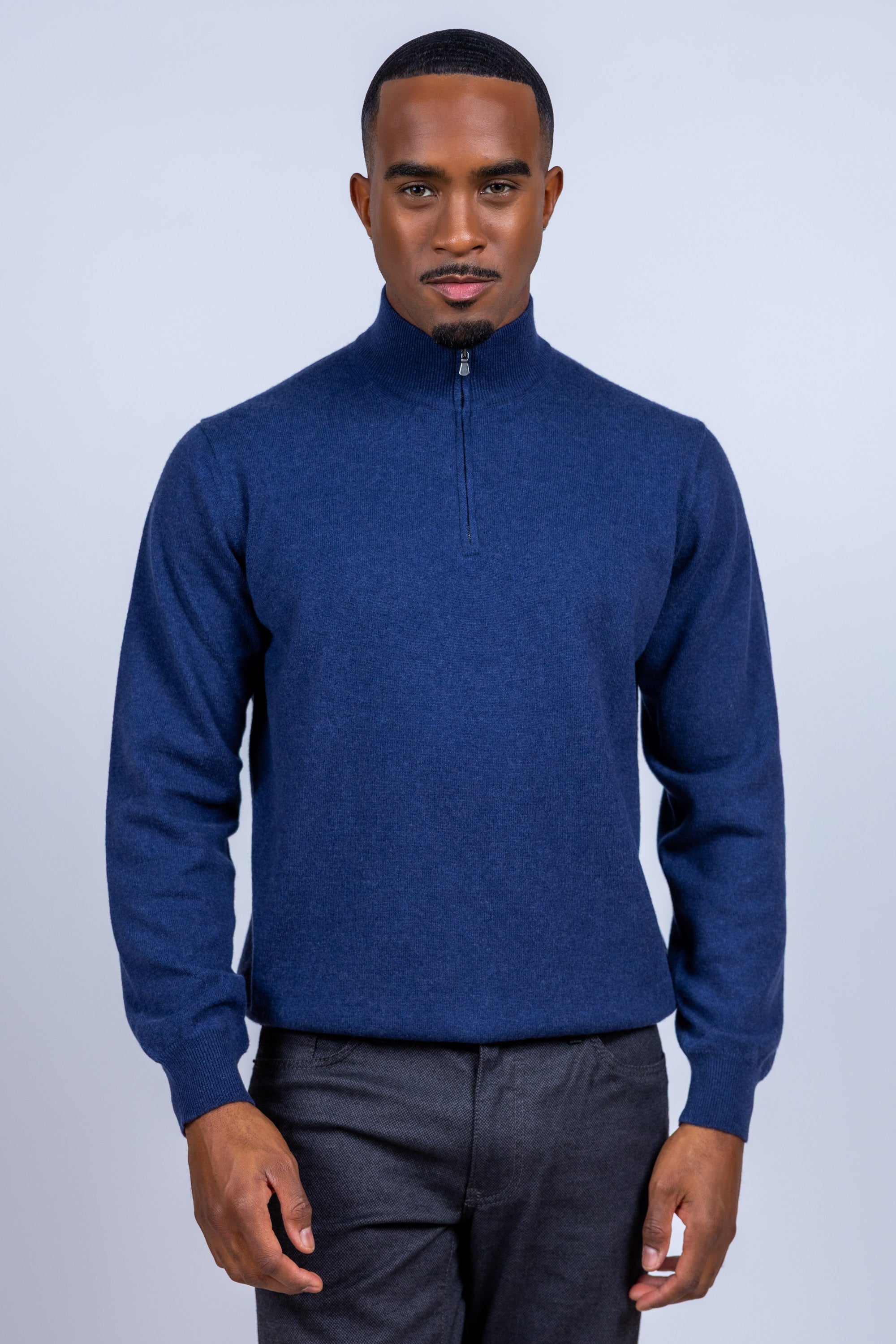 Trui met halve rits - Inkt