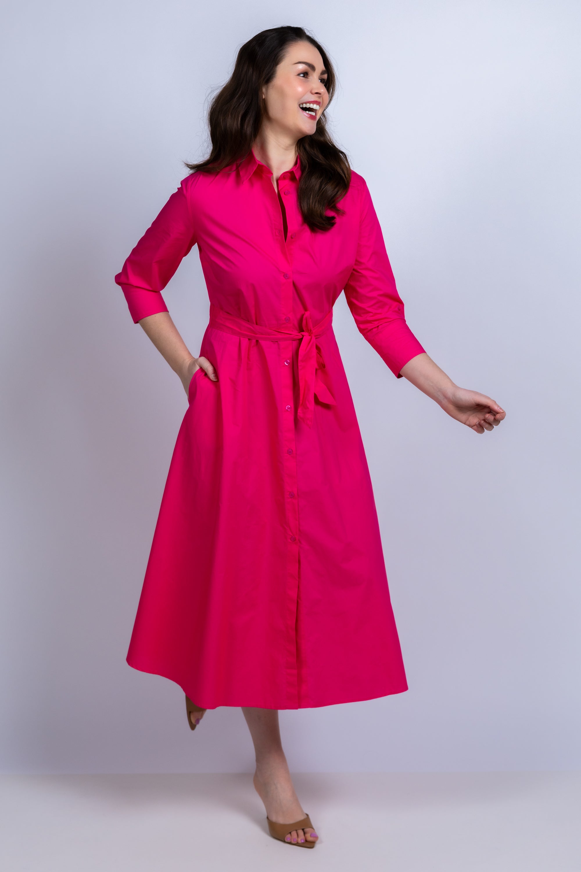 Jurk met knopen - Pink/cyclaam