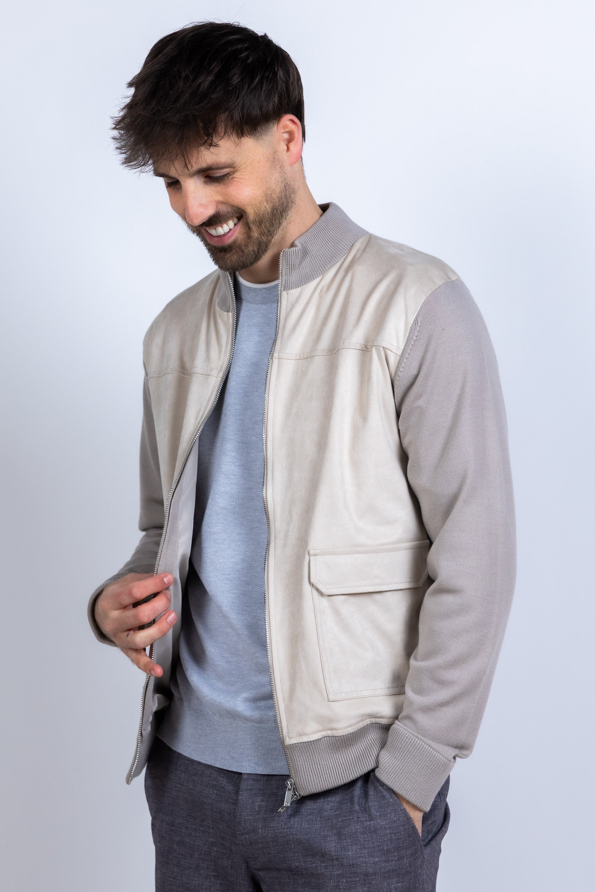 Jasje met rits - Licht taupe