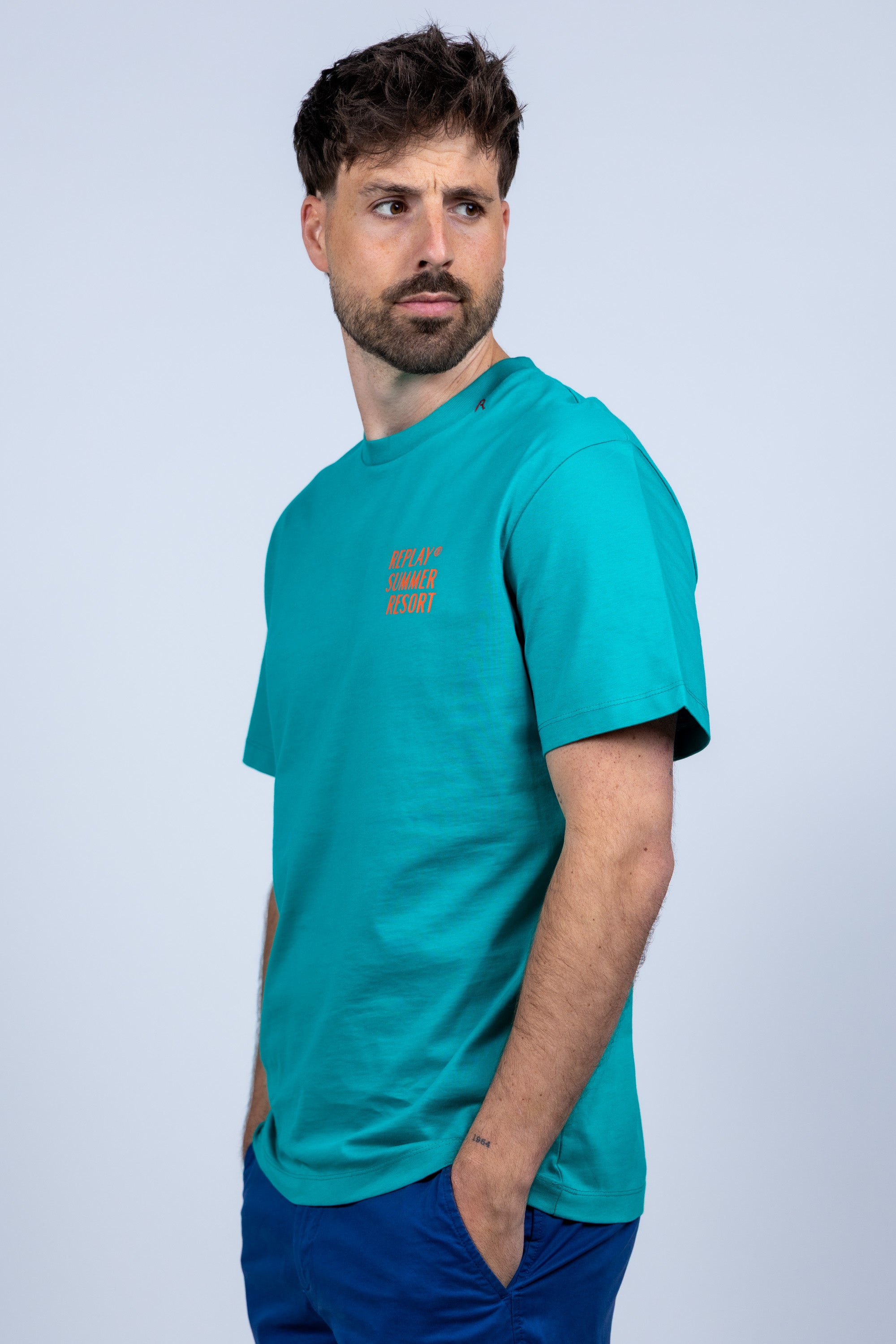T-shirt met print - Appelgroen