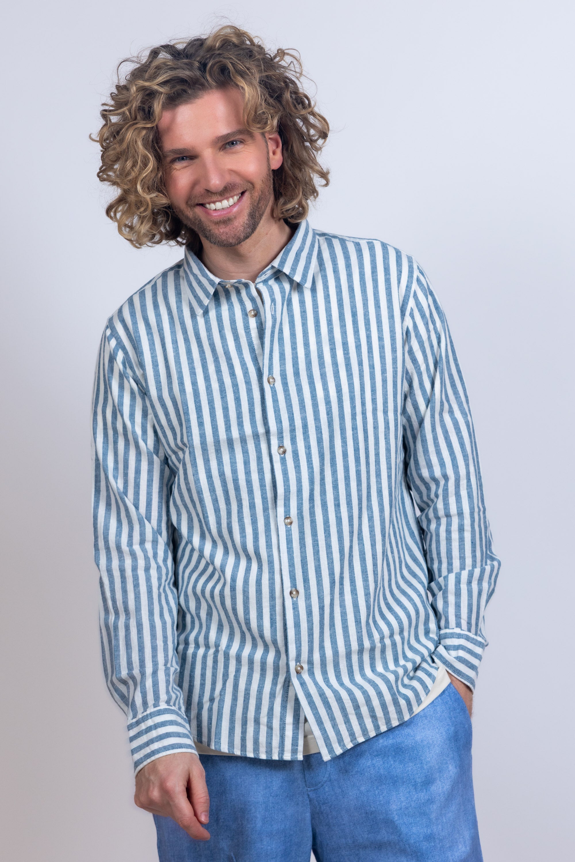 Overhemd met strepen - French blue