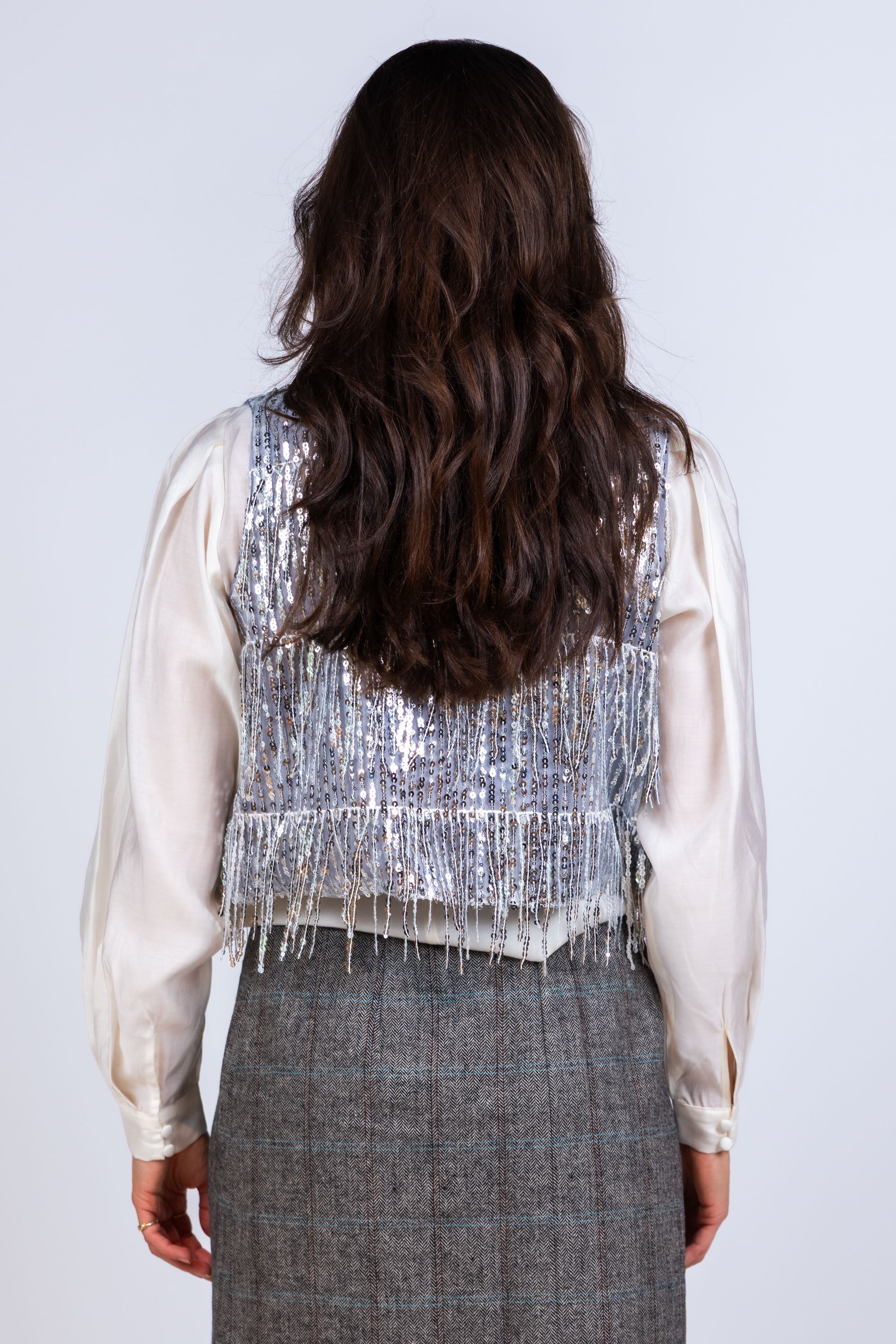 Gilet met pailletten - Zilver