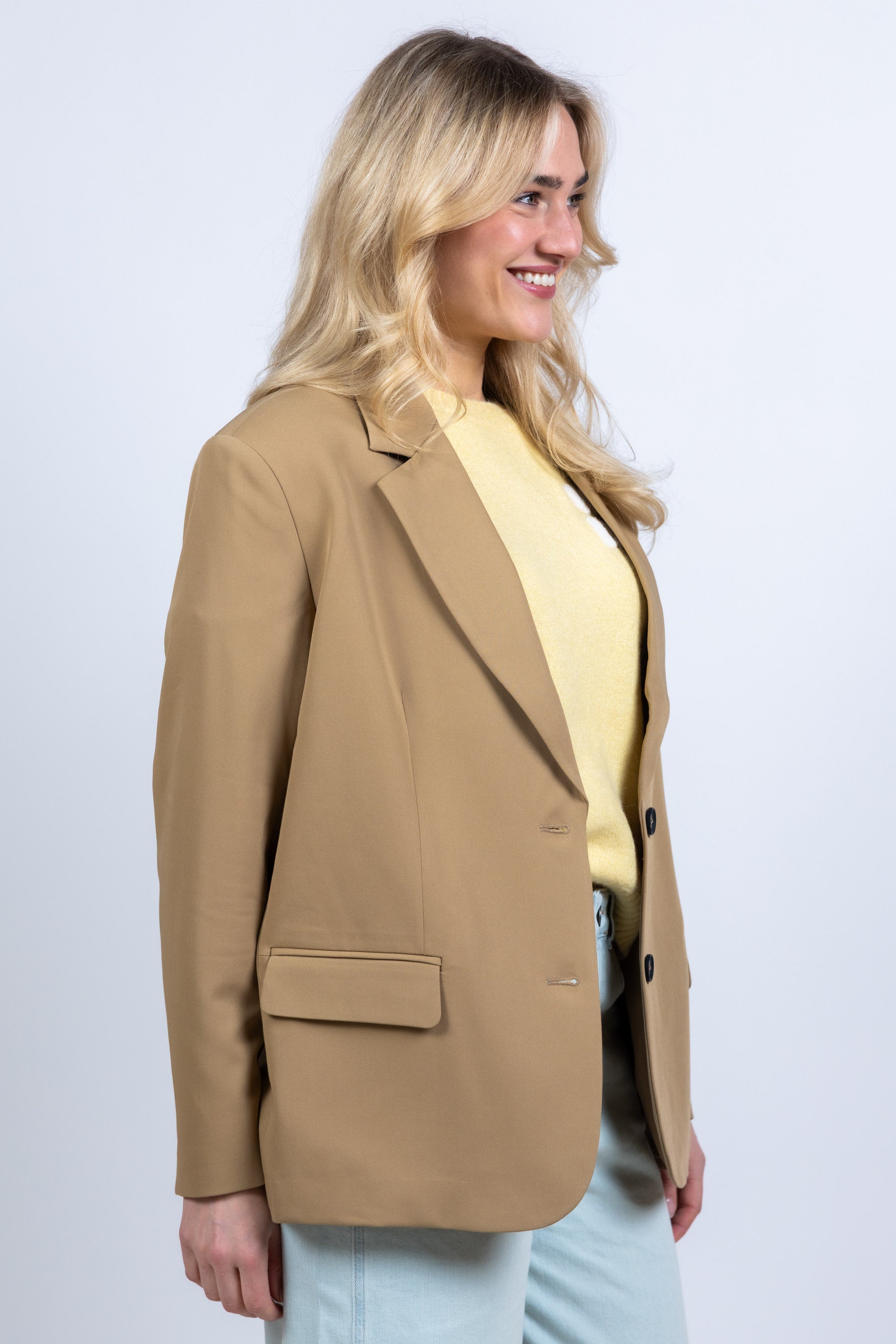 Blazer met knopen - Safaribeige