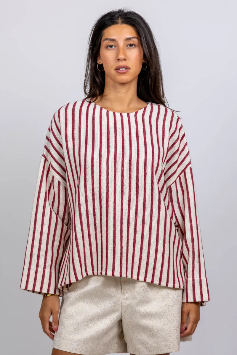 STUDIO CLIQUE STUDIO CLIQUE RAPHIE Trui met strepen - Steenrood