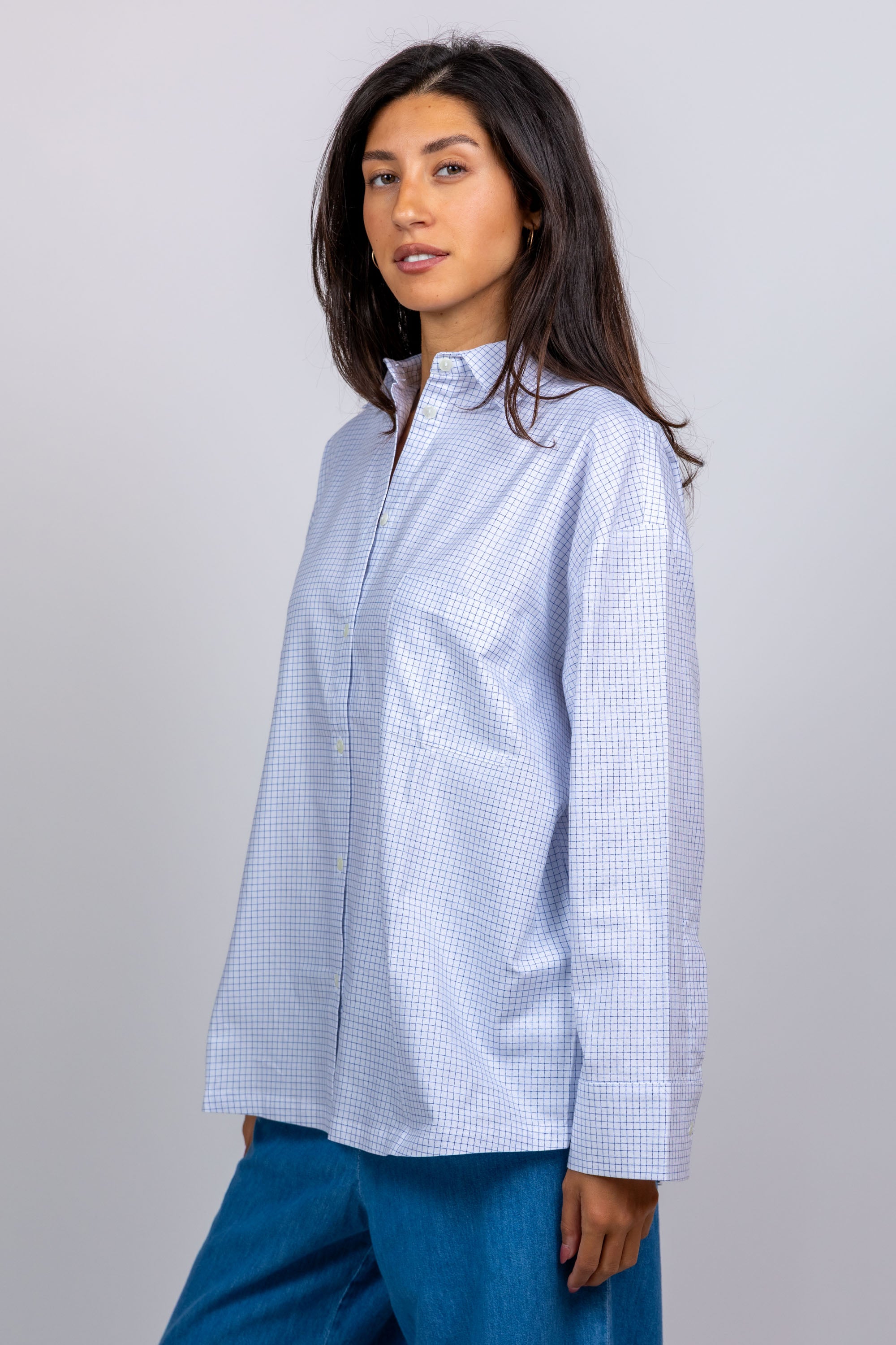 Blouse met ruitjes - Wit