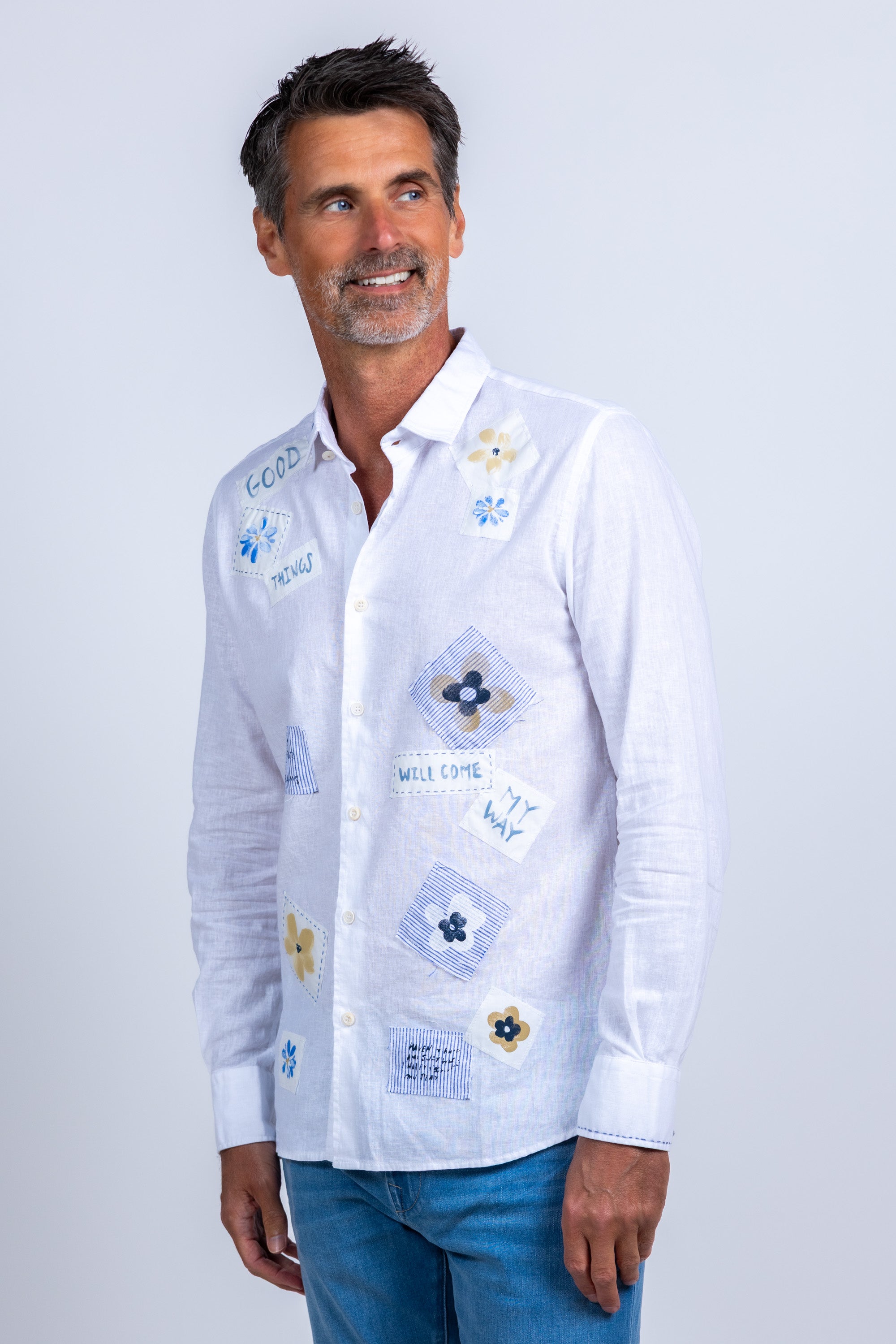 Overhemd met patches - Wit