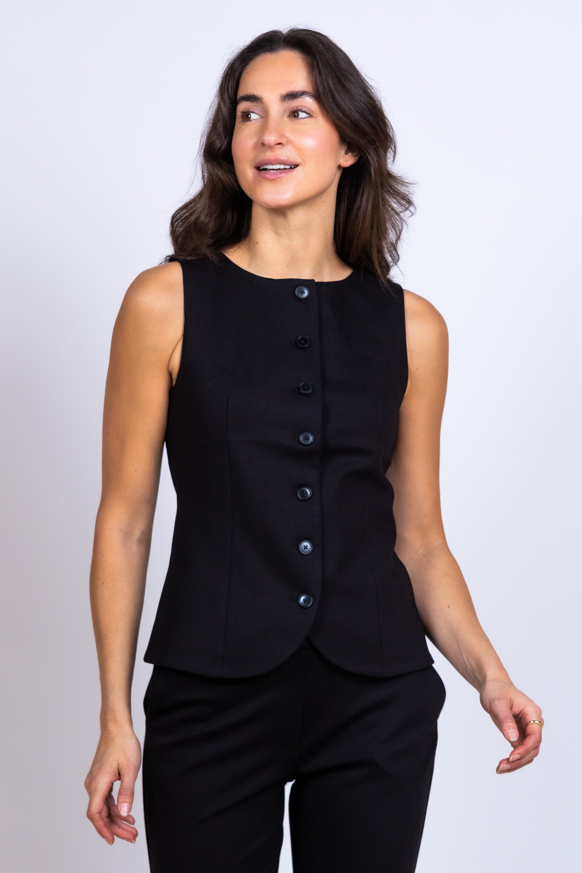 Gilet met knopen - Zwart