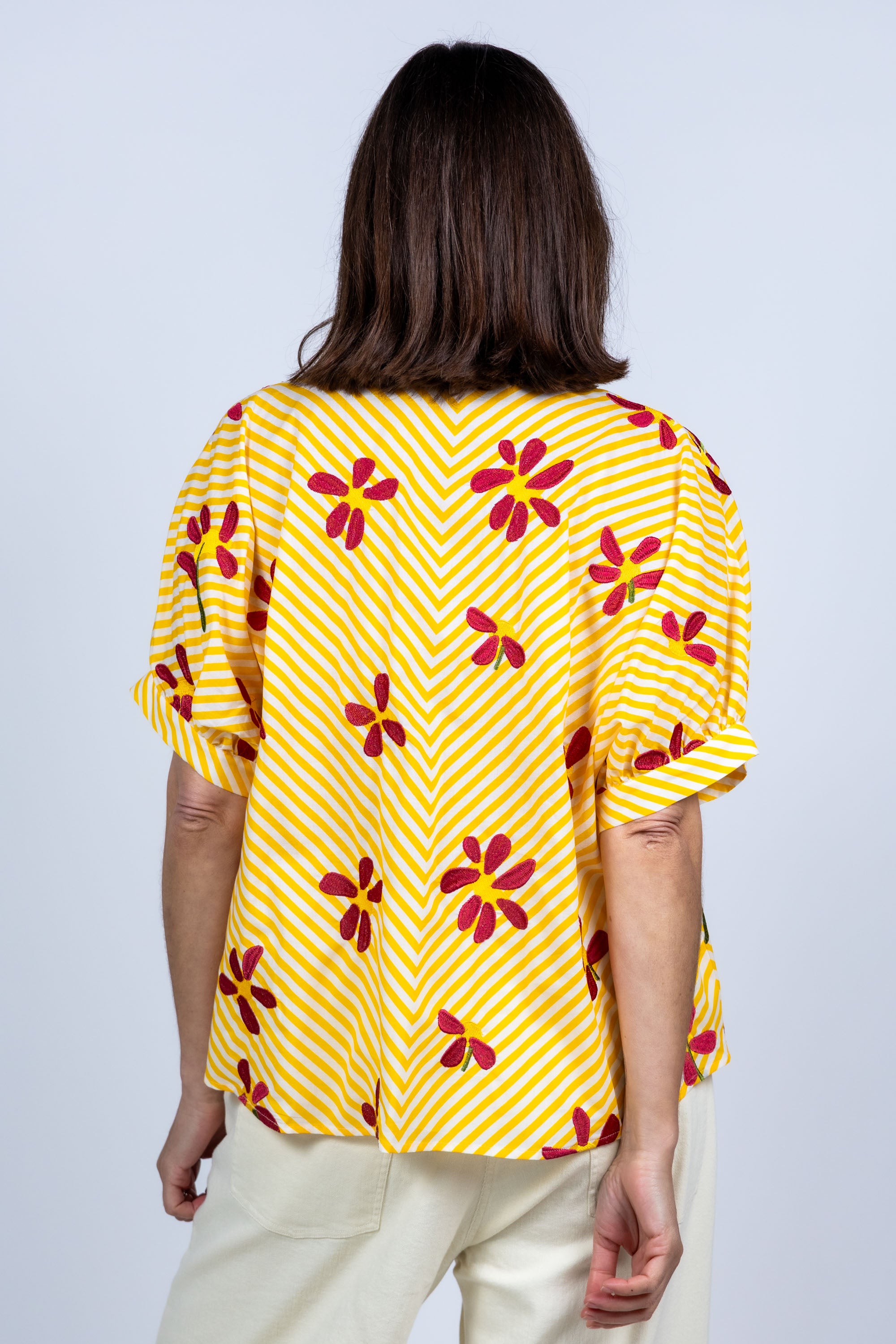 Blouse met strepen - Geel