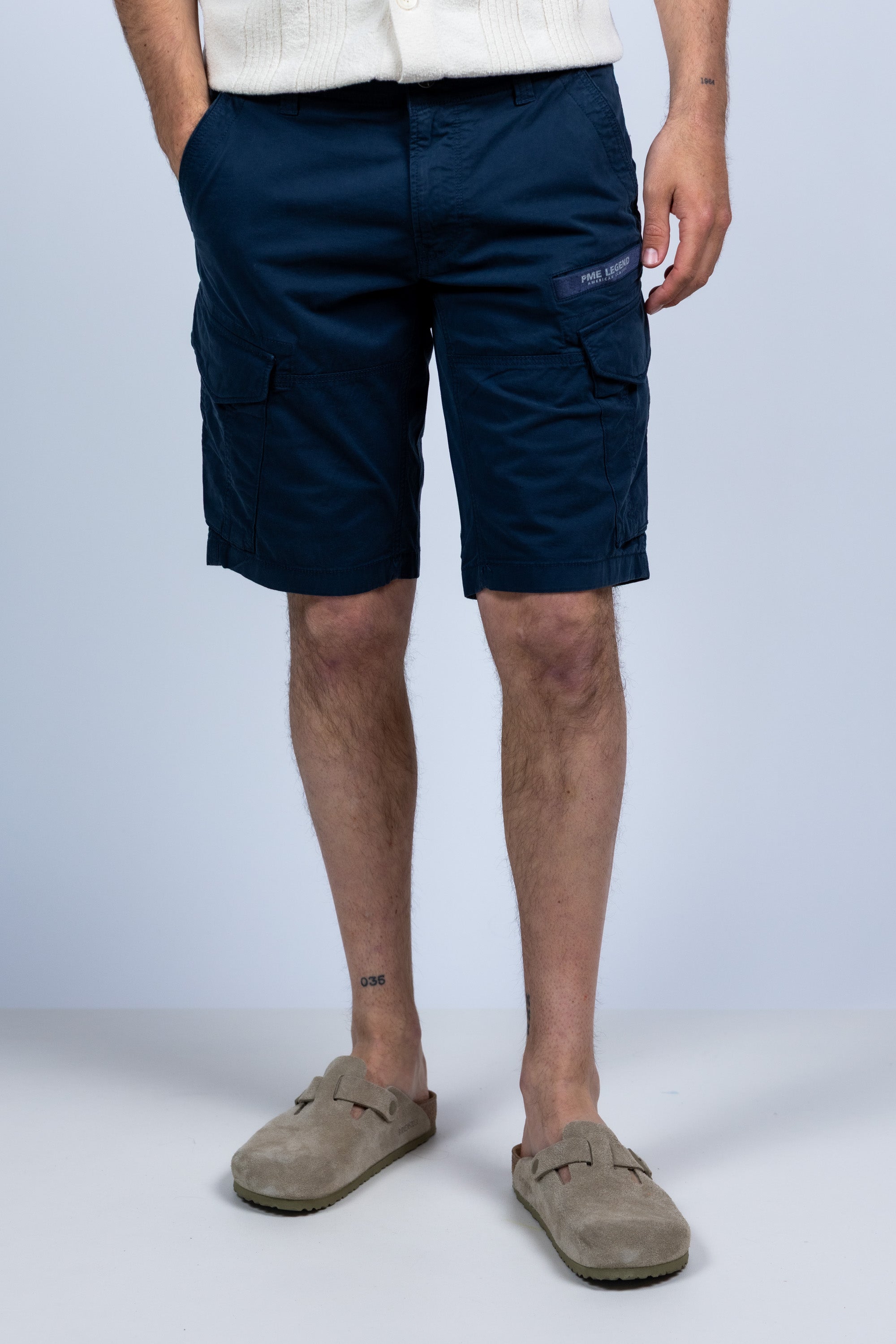 Korte broek met zakken - Marine