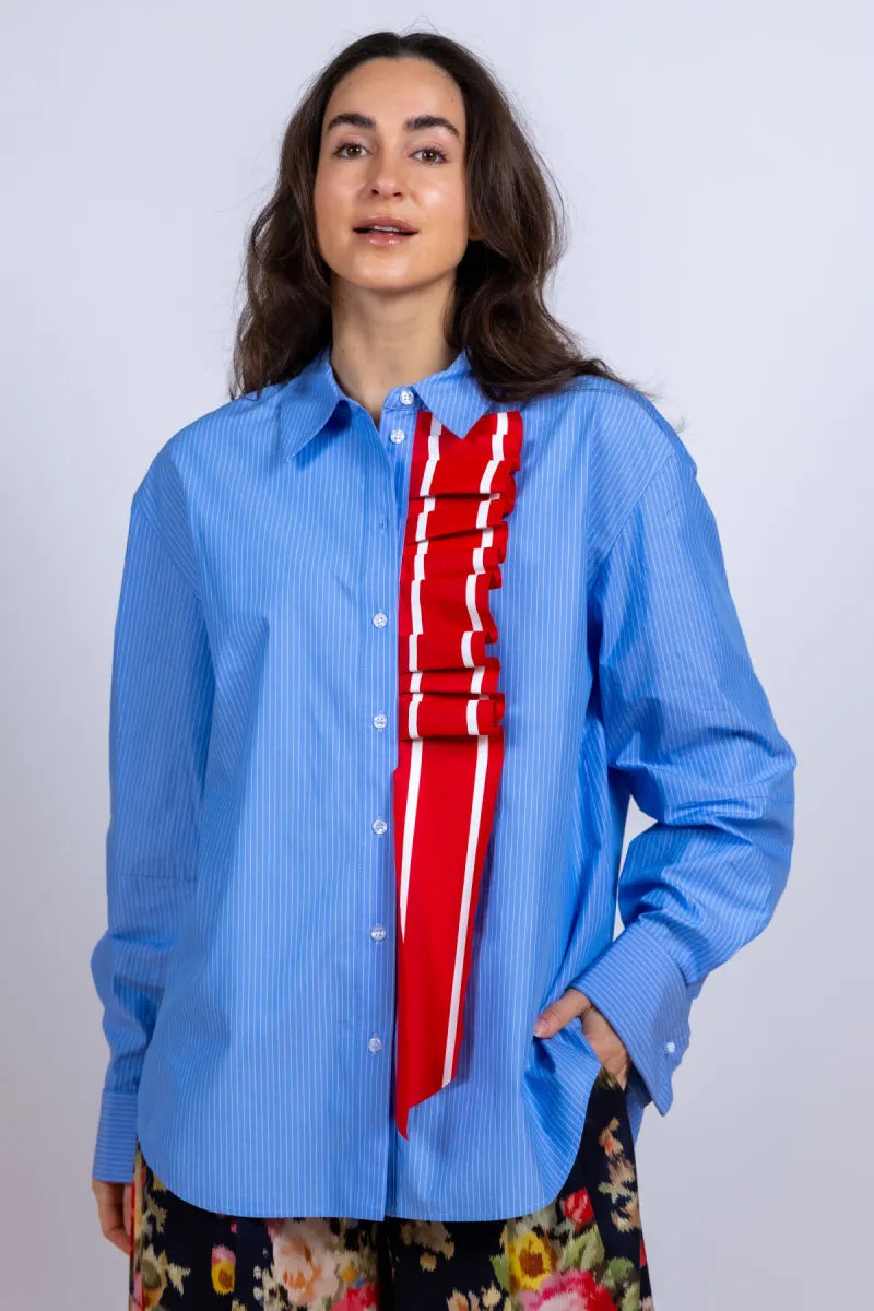 ESSENTIEL ANTWERP ESSENTIEL ANTWERP JUF Blouse met ruches - Bleu