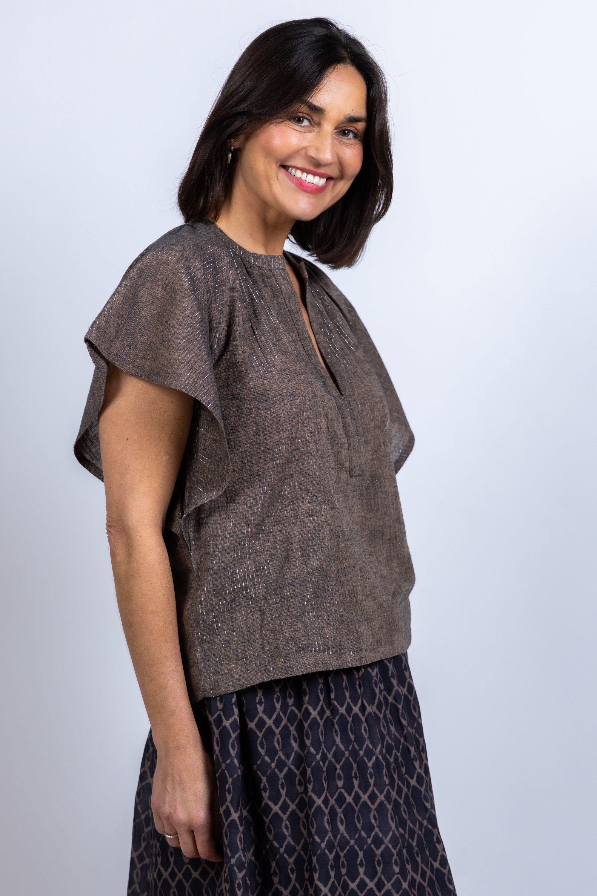 Top met korte mouwen - Taupe