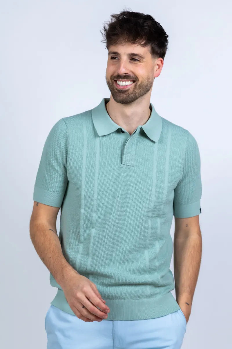 BUTCHER OF BLUE BUTCHER OF BLUE M2616001 Polo met structuur - Appelgroen