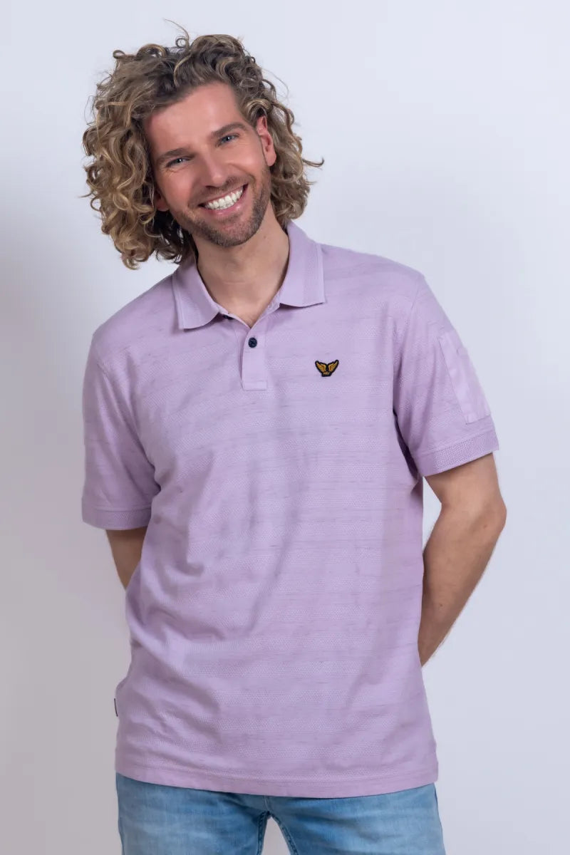 PME PME PPSS2603885 Polo met structuur - Paarspink