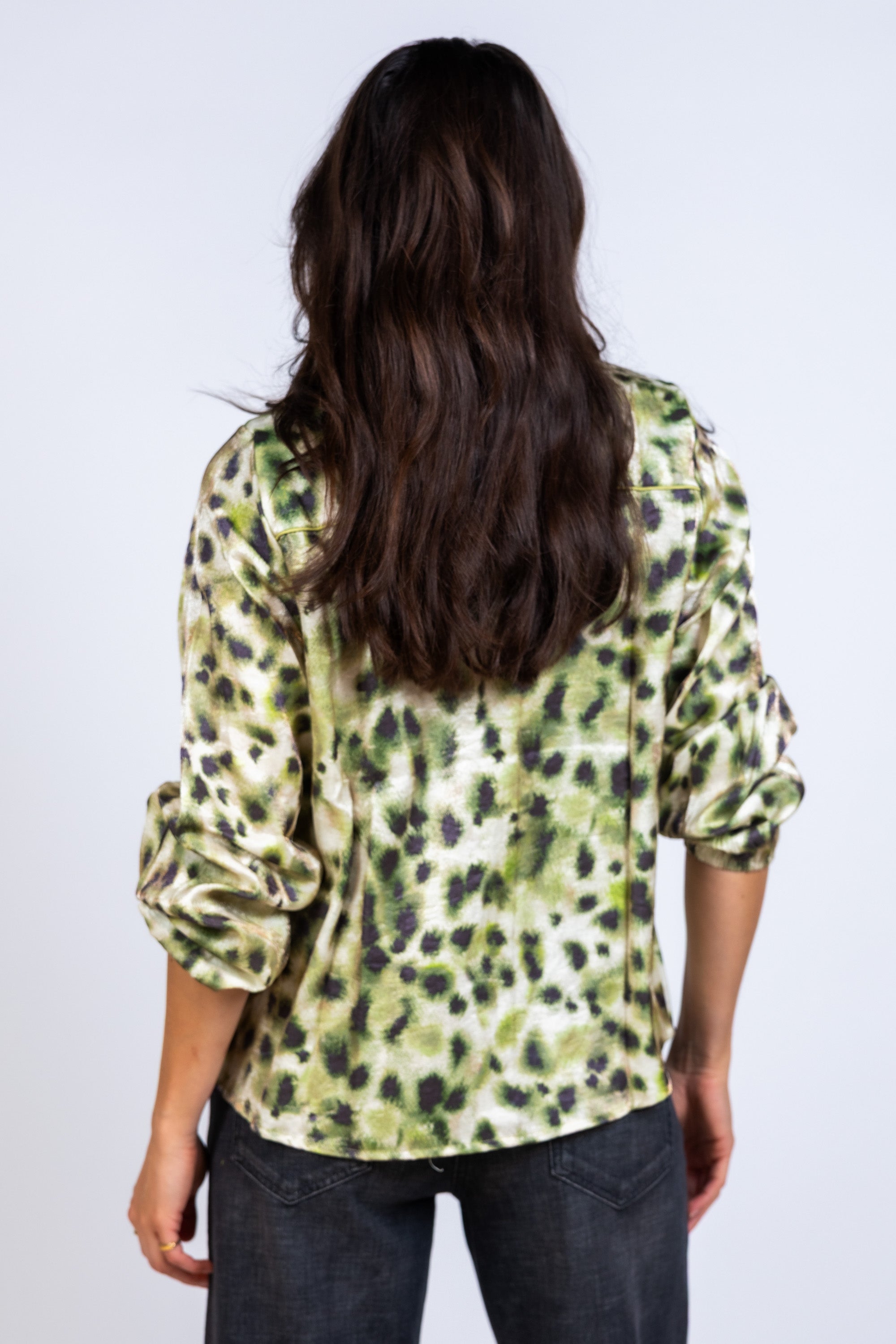 Blouse met knopen - Olijfgroen