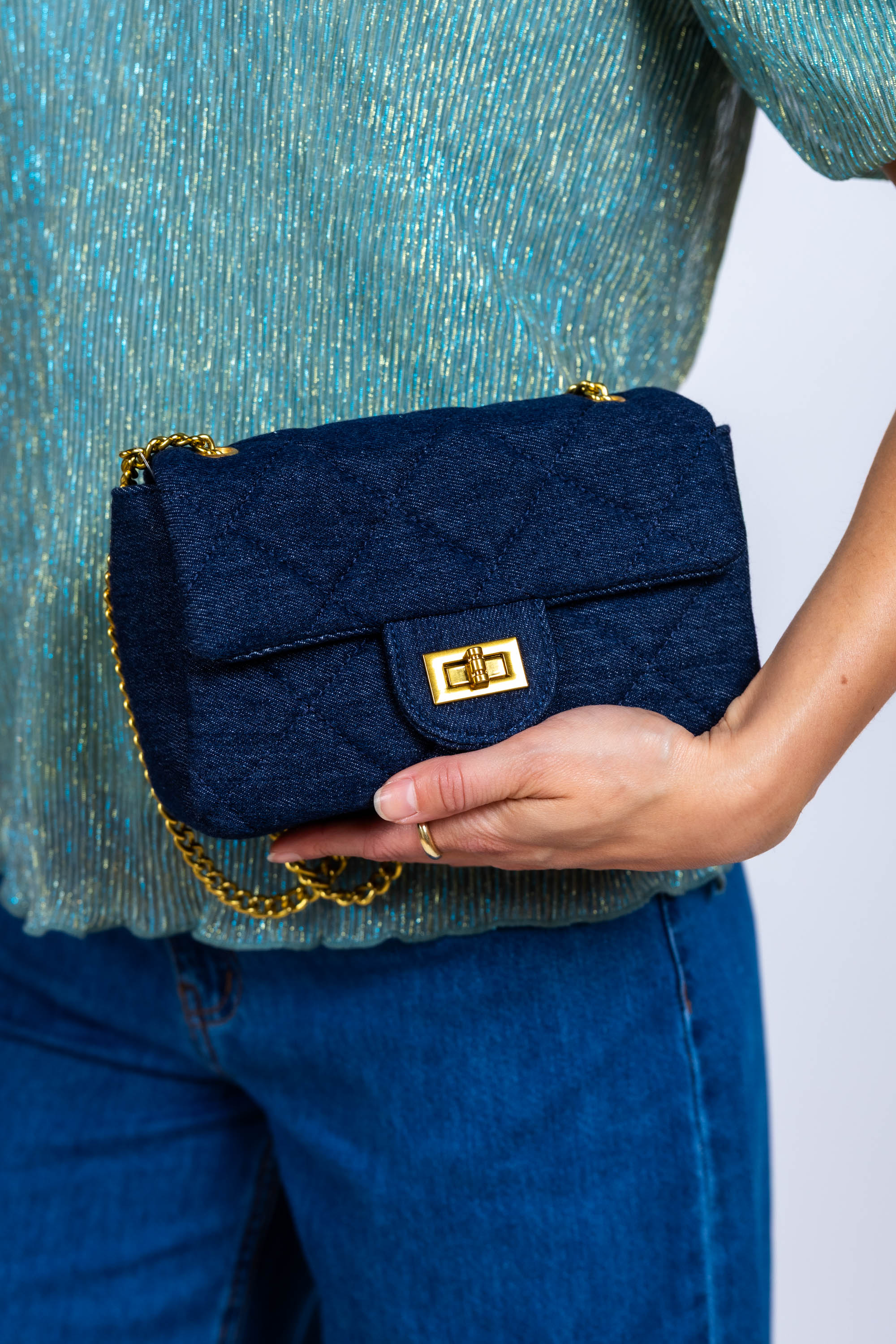 Tas met ketting - Jeans