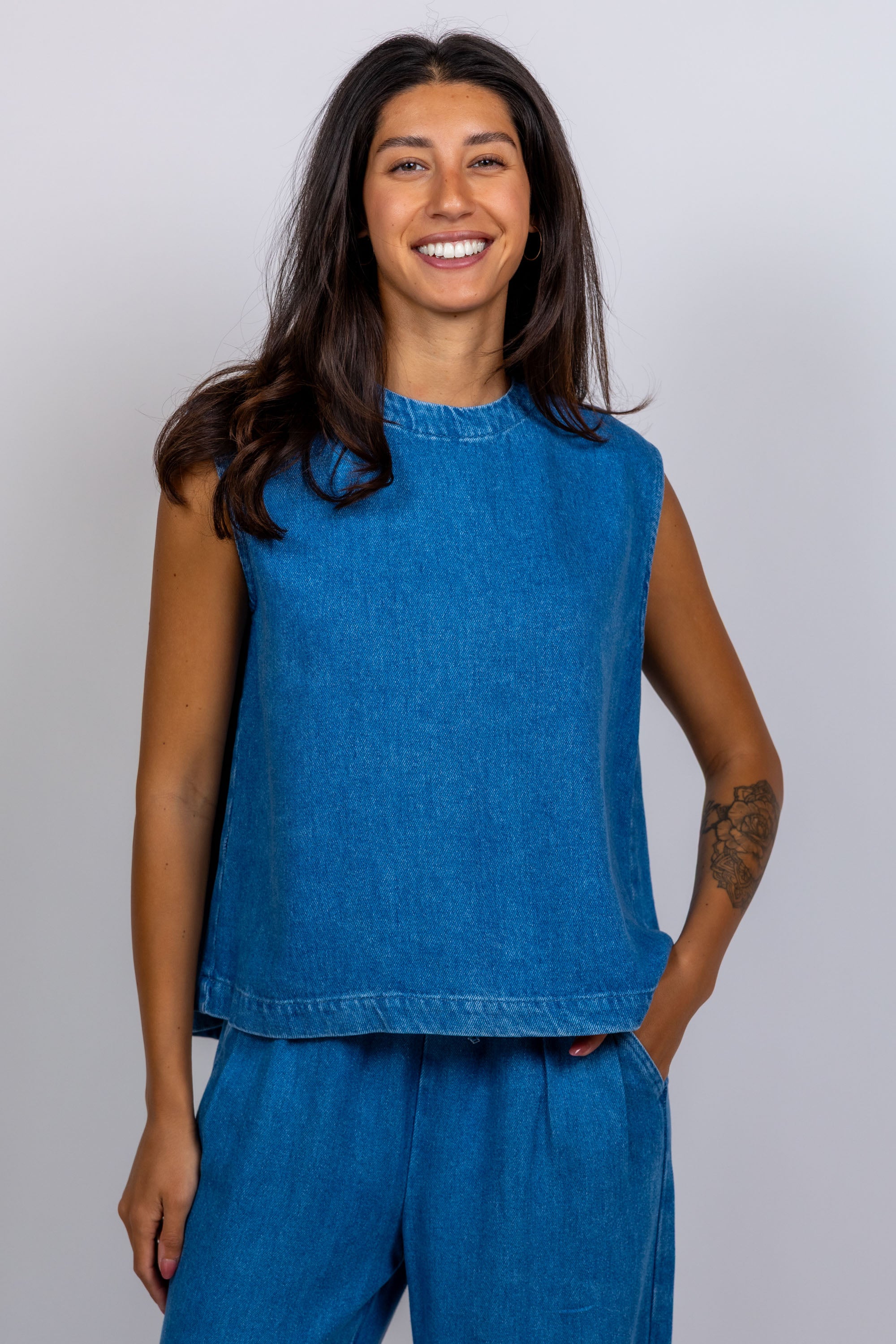 Top zonder mouwen - Jeans