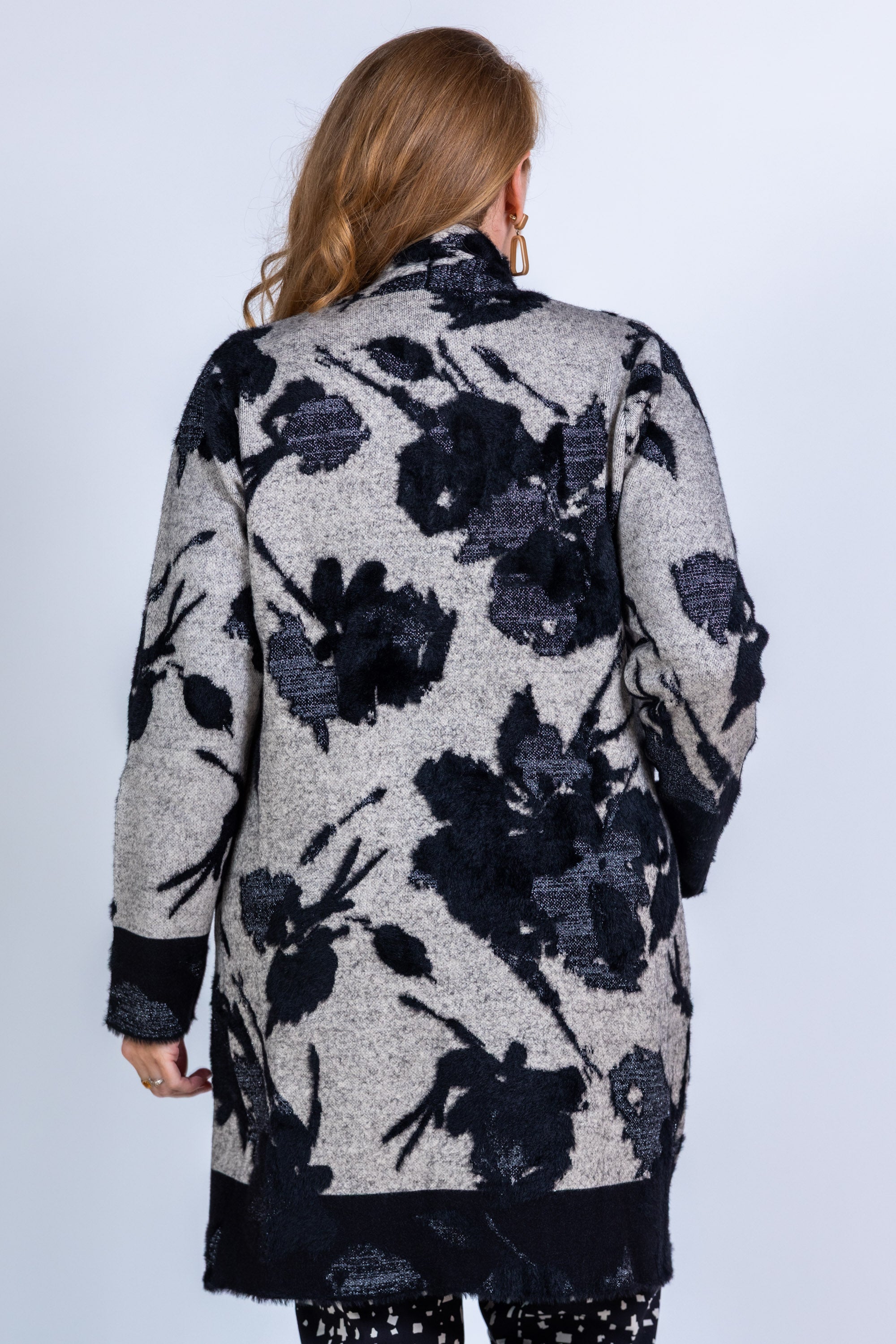 Jasje met bloemenprint - Licht taupe