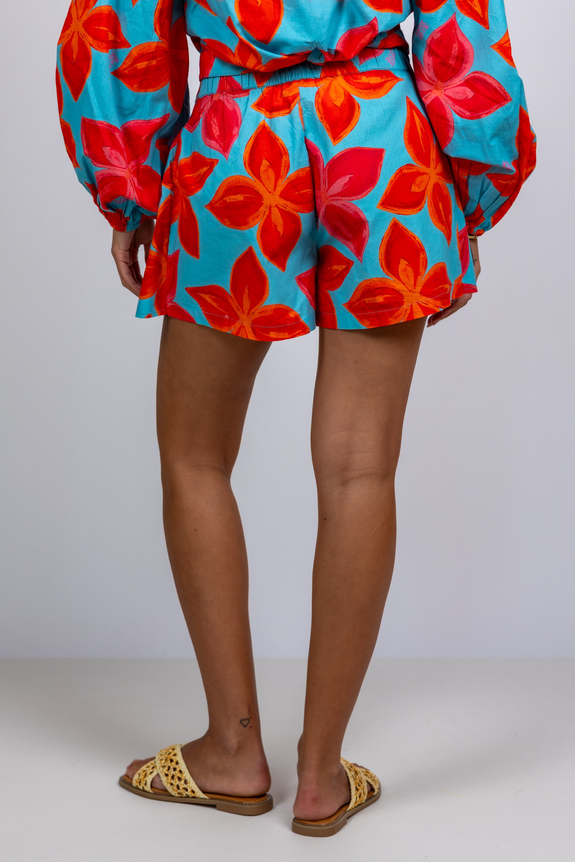 Short met strik - Aqua