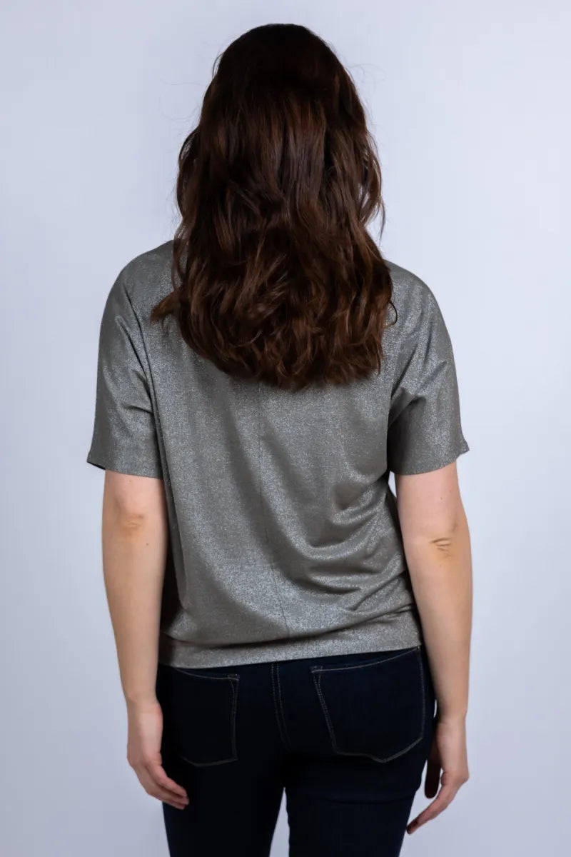 NO MAN'S LAND NO MAN'S LAND 65.341 T-shirt met glans - Khaki